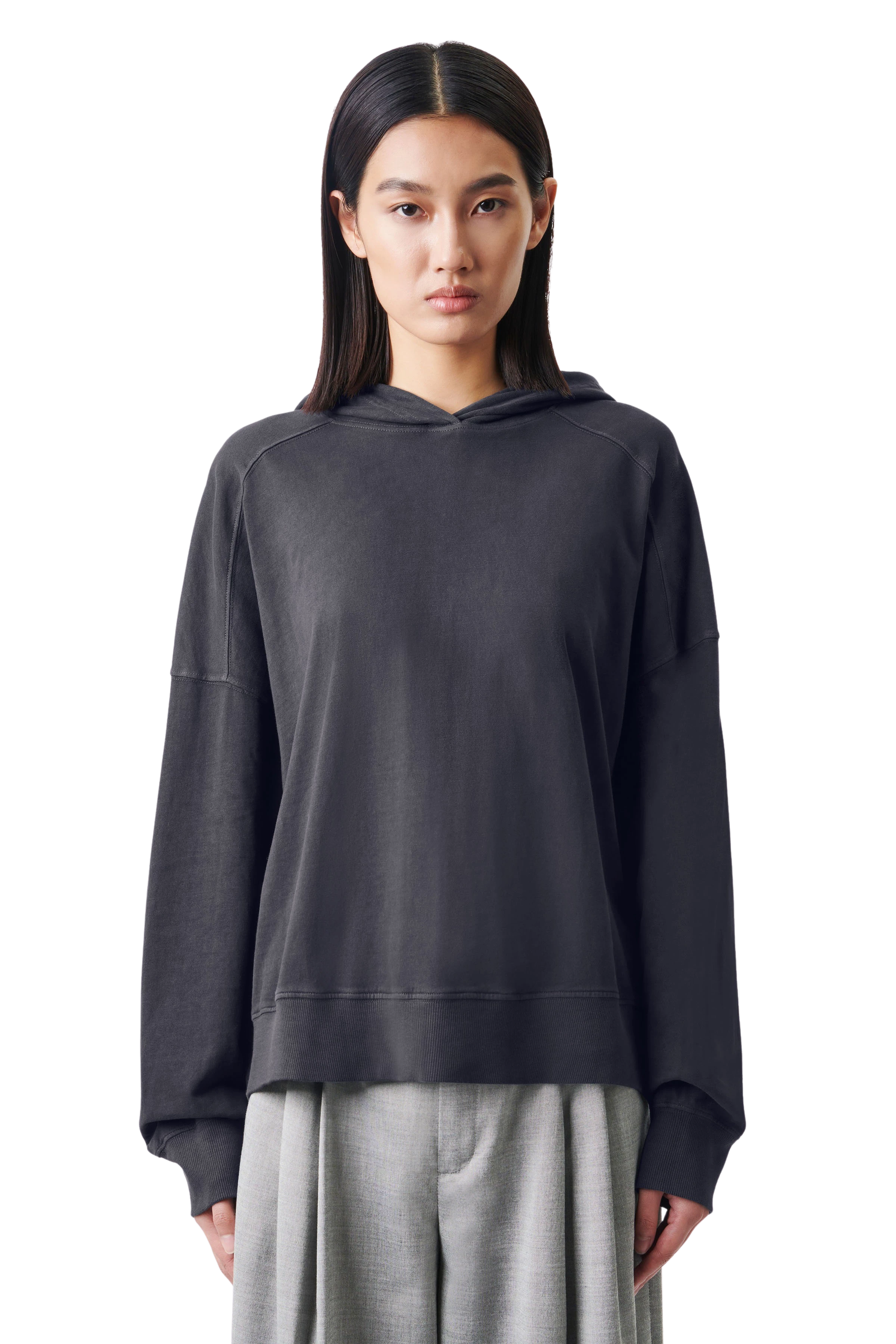 LILLEKA - Oversized Hoodie in Relaxed Fit in weichem Jersey - Damen - schwarz - Frontansicht