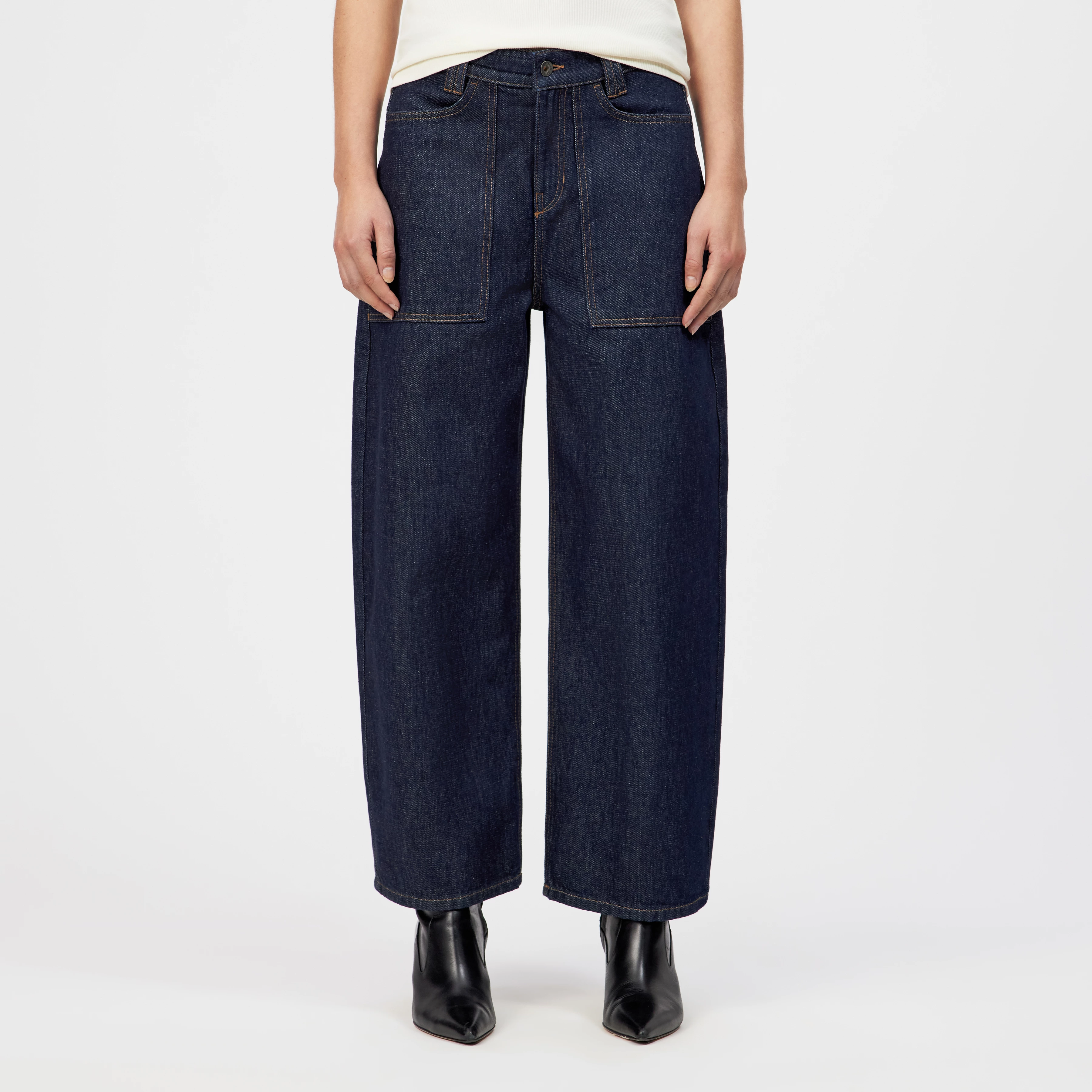 DERIVE - Mid-rise jeans in mid-blue denim - women - blue - Frontansicht