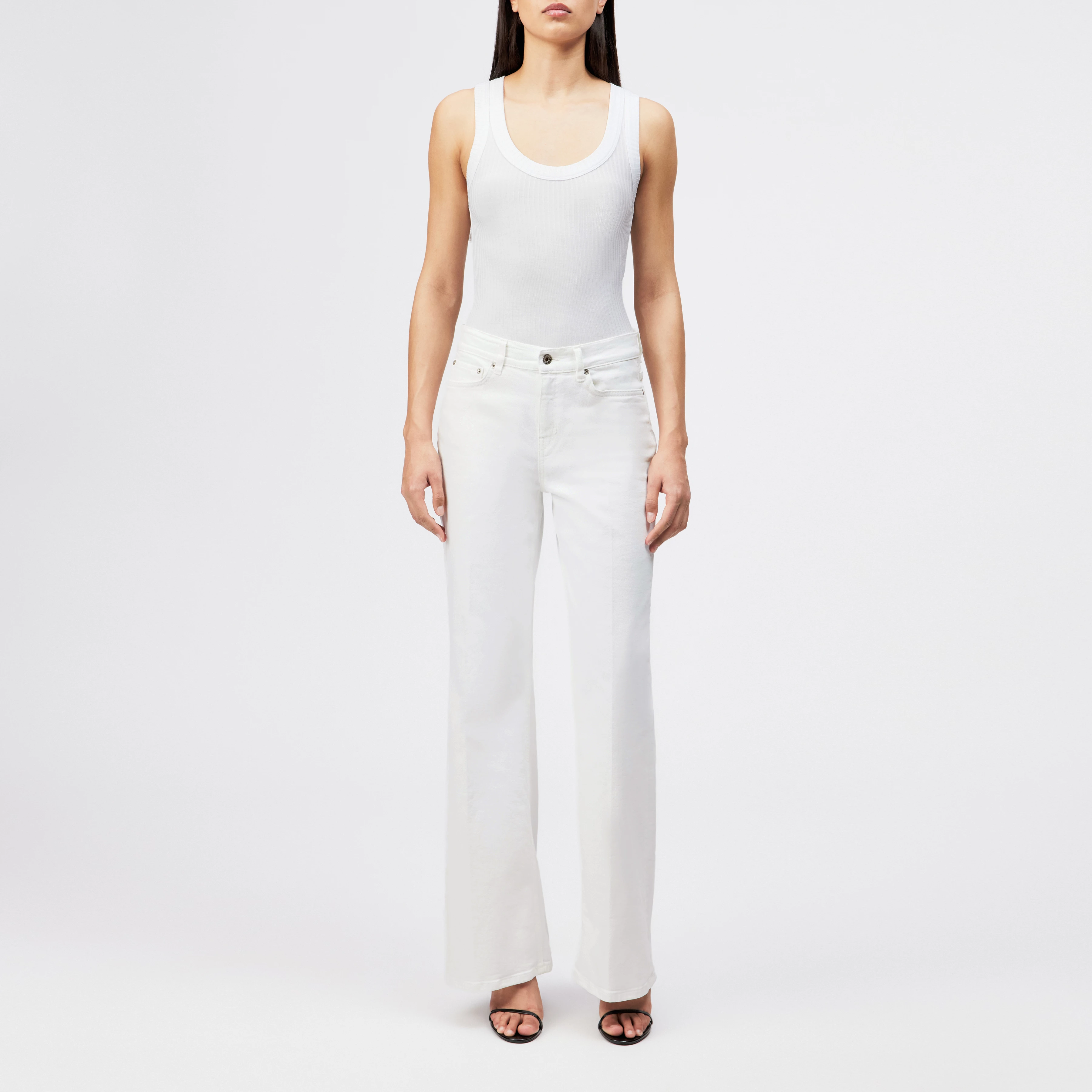 TAVIRA - Ribbed Jersey Tank Top - women - white - Ganzkörper-Frontansicht