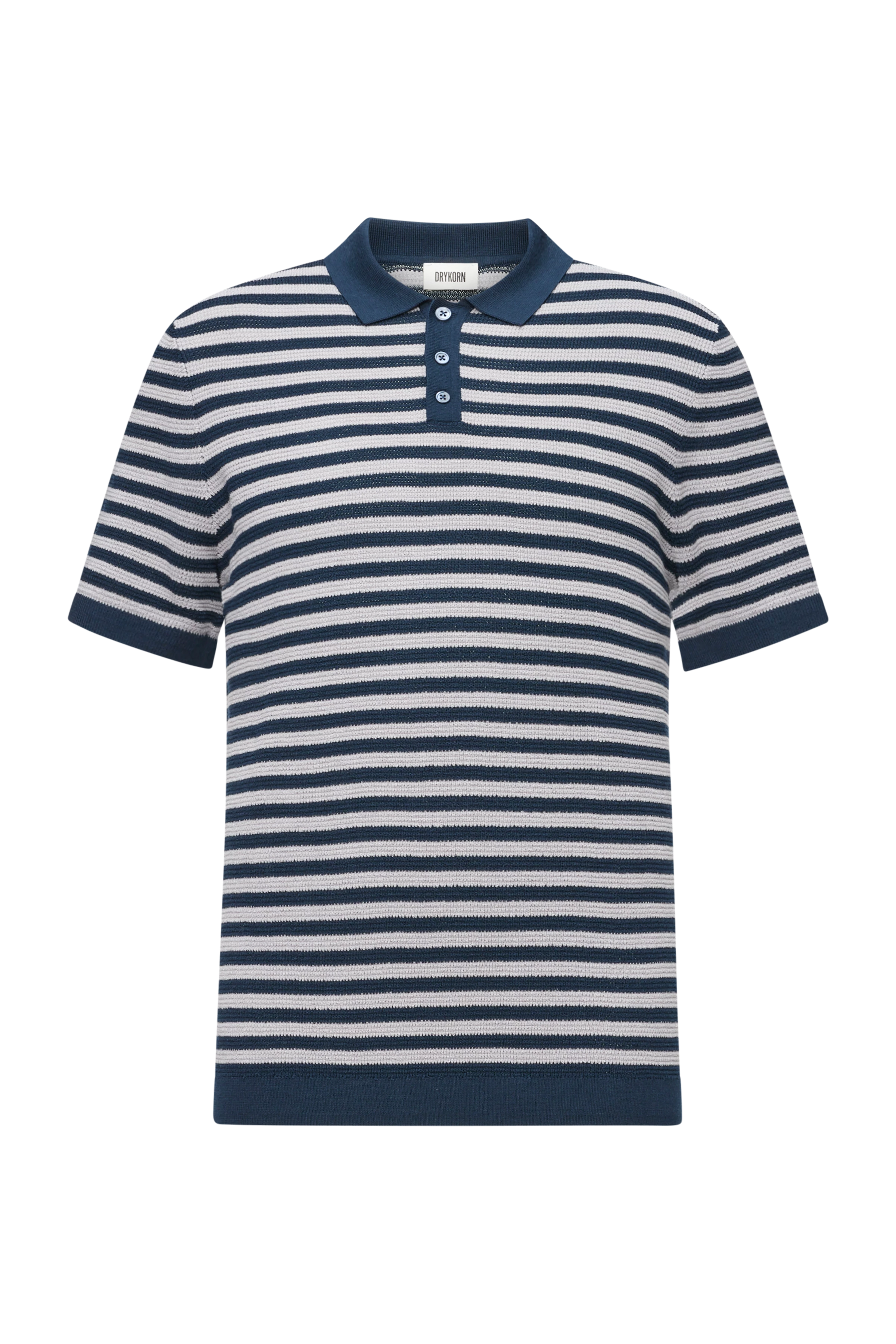 TRITON - Mercerised cotton polo shirt - men - blue - Freisteller Frontansicht