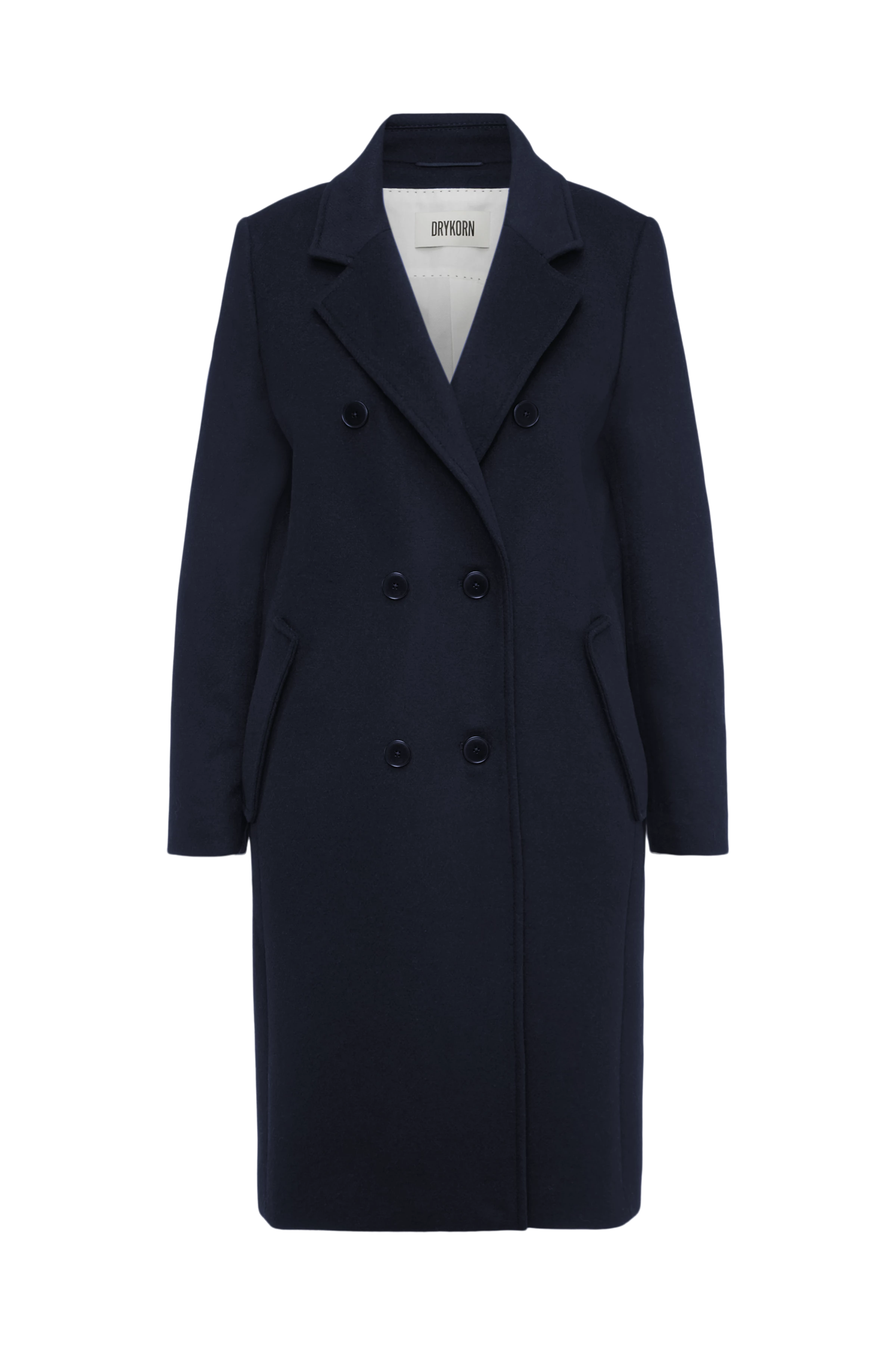 BRAMCOTE - Klassischer Blazermantel in Flanell - Damen - blau - Freisteller Frontansicht