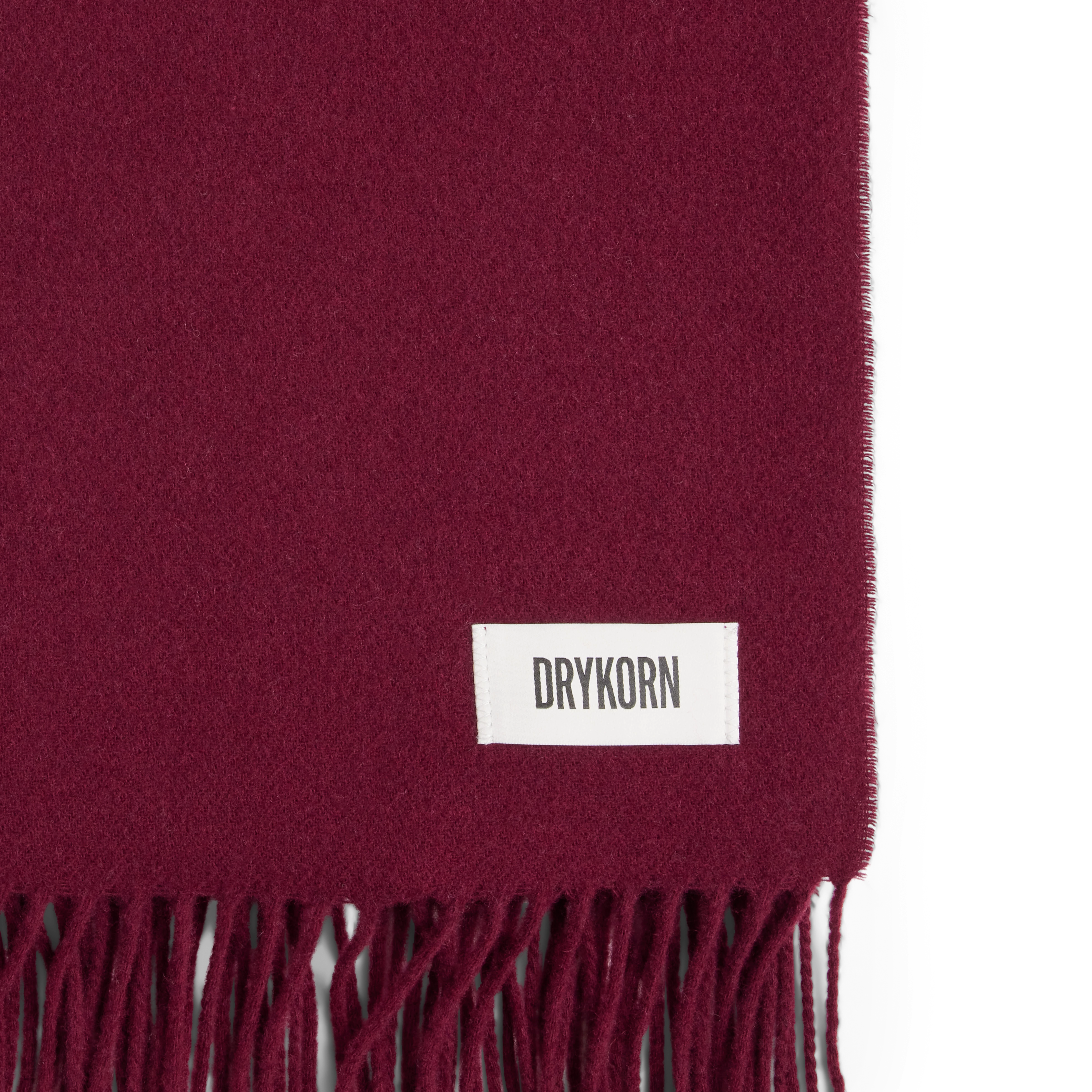 GAZE_4 - Schal in Wolltwill - Unisex - rot - Freisteller Detailansicht