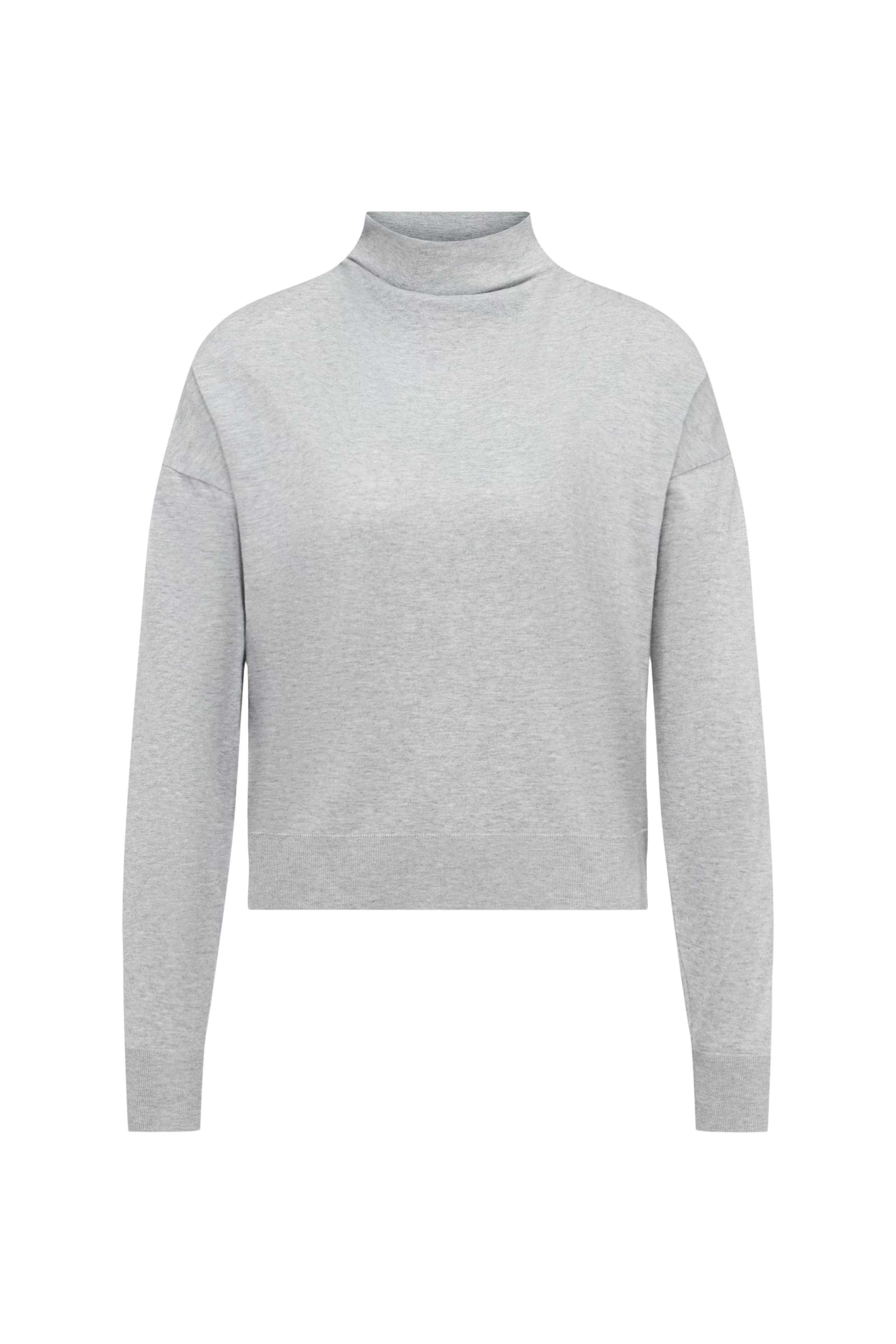 KORINA - Batwing long-sleeved top in lyocell-cotton blend - women - grey - Freisteller Frontansicht