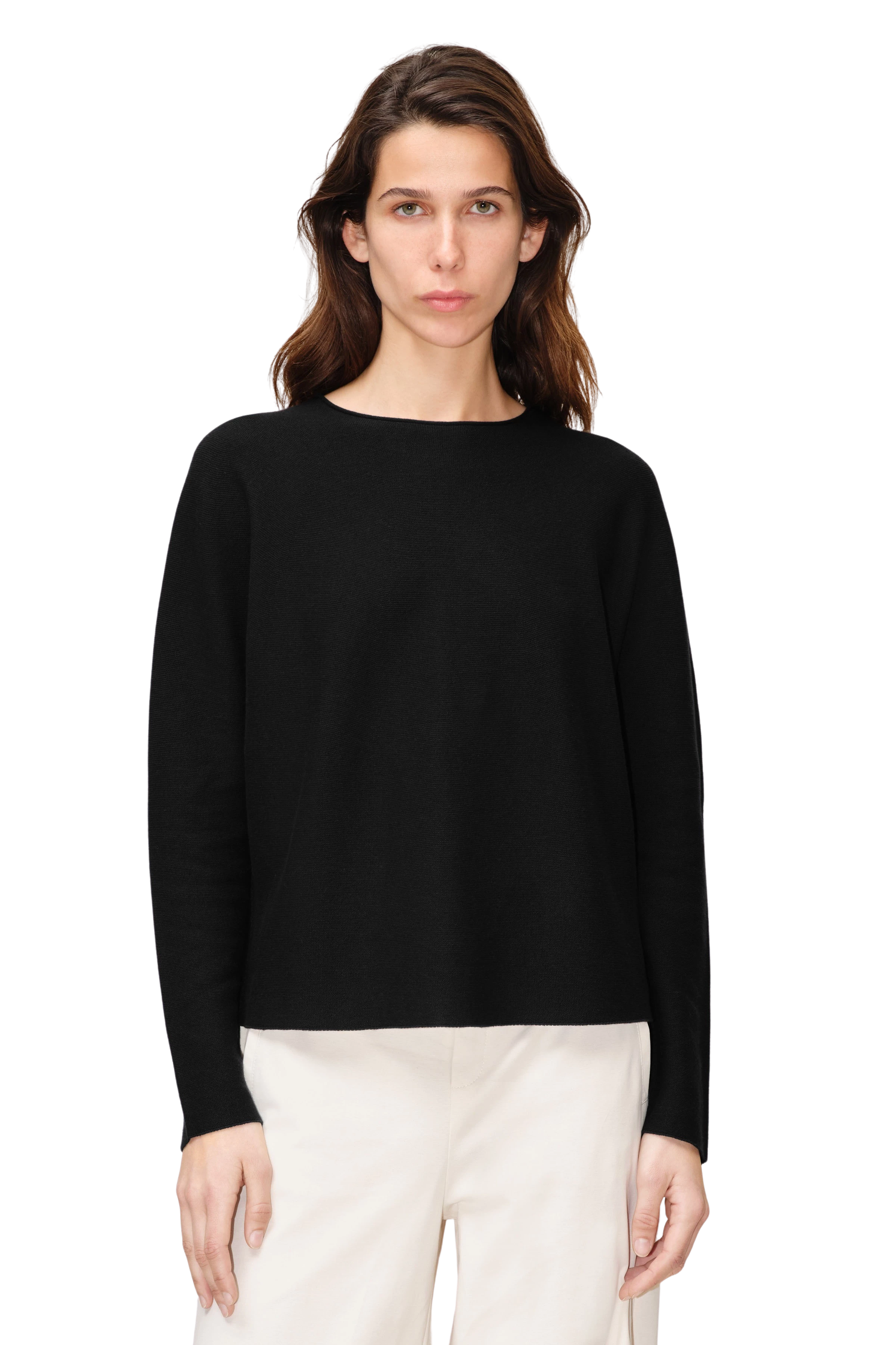 KIRLA - T-shirt in lyocell-cotton jersey - women - Natural Aluminium - Frontansicht