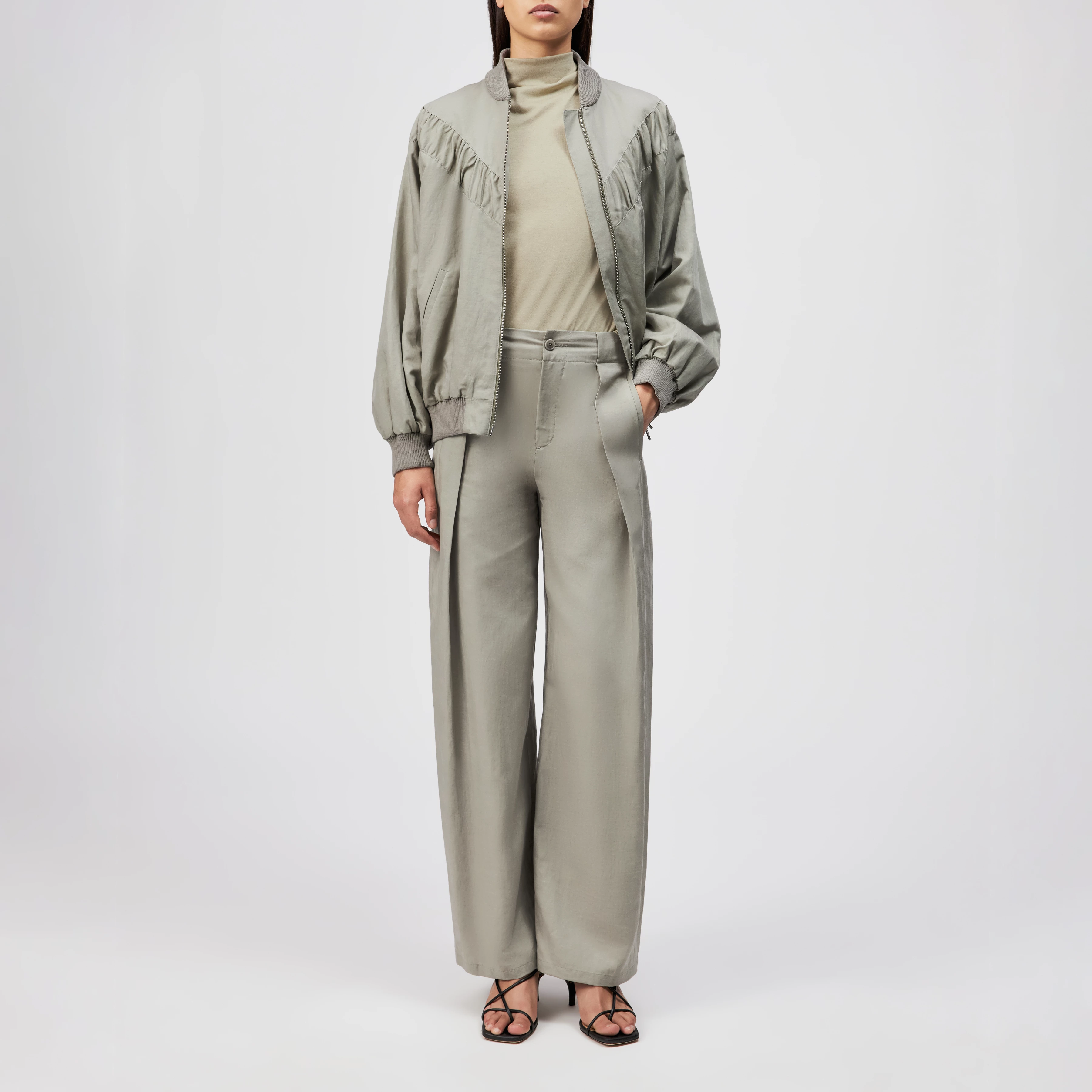 GRENTON - Veste en mélange de chanvre et lyocell - women - vert - Ganzkörper-Frontansicht