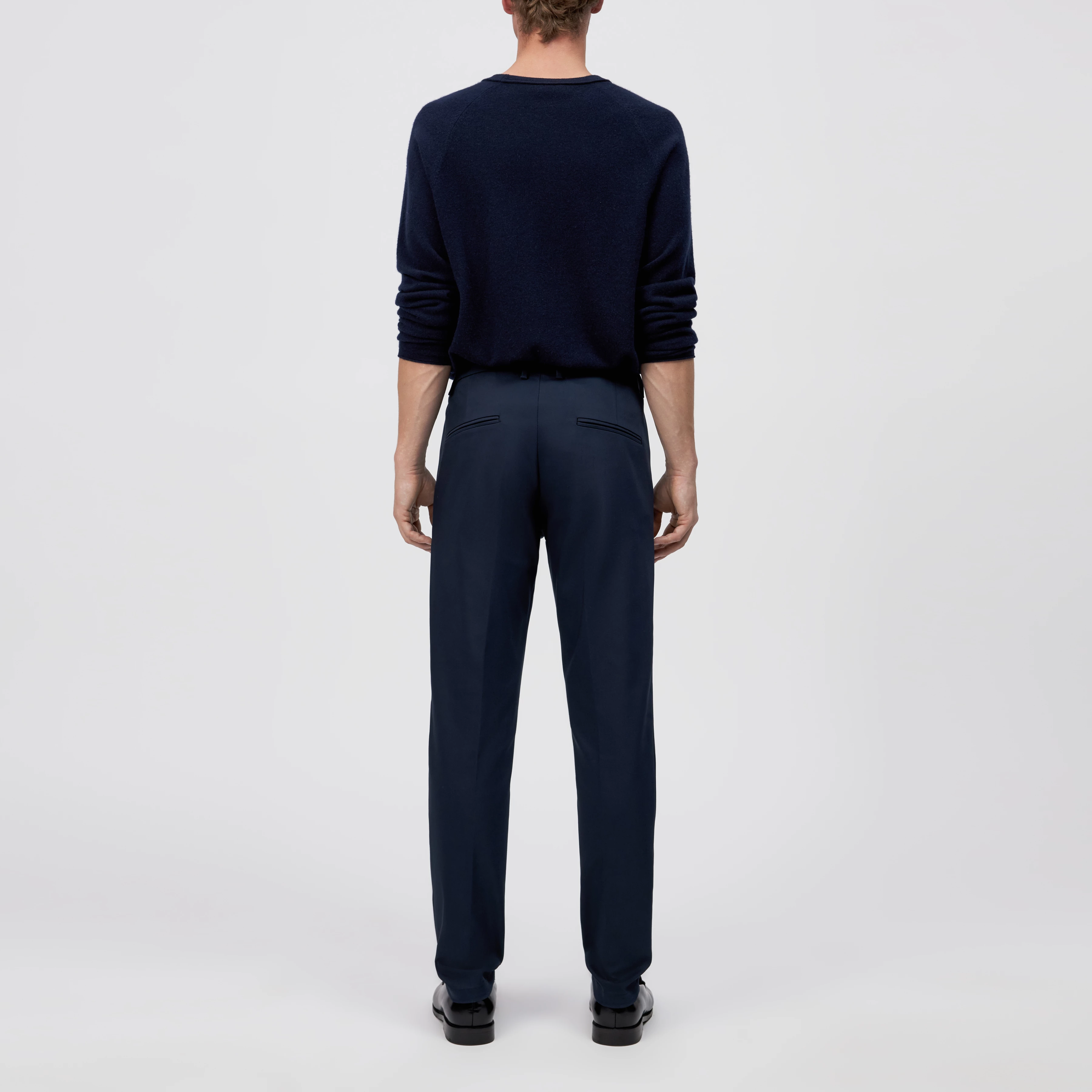 AJEND - Konfektionierte Hose in Technostretch-Satin - Herren - blau - Rückansicht