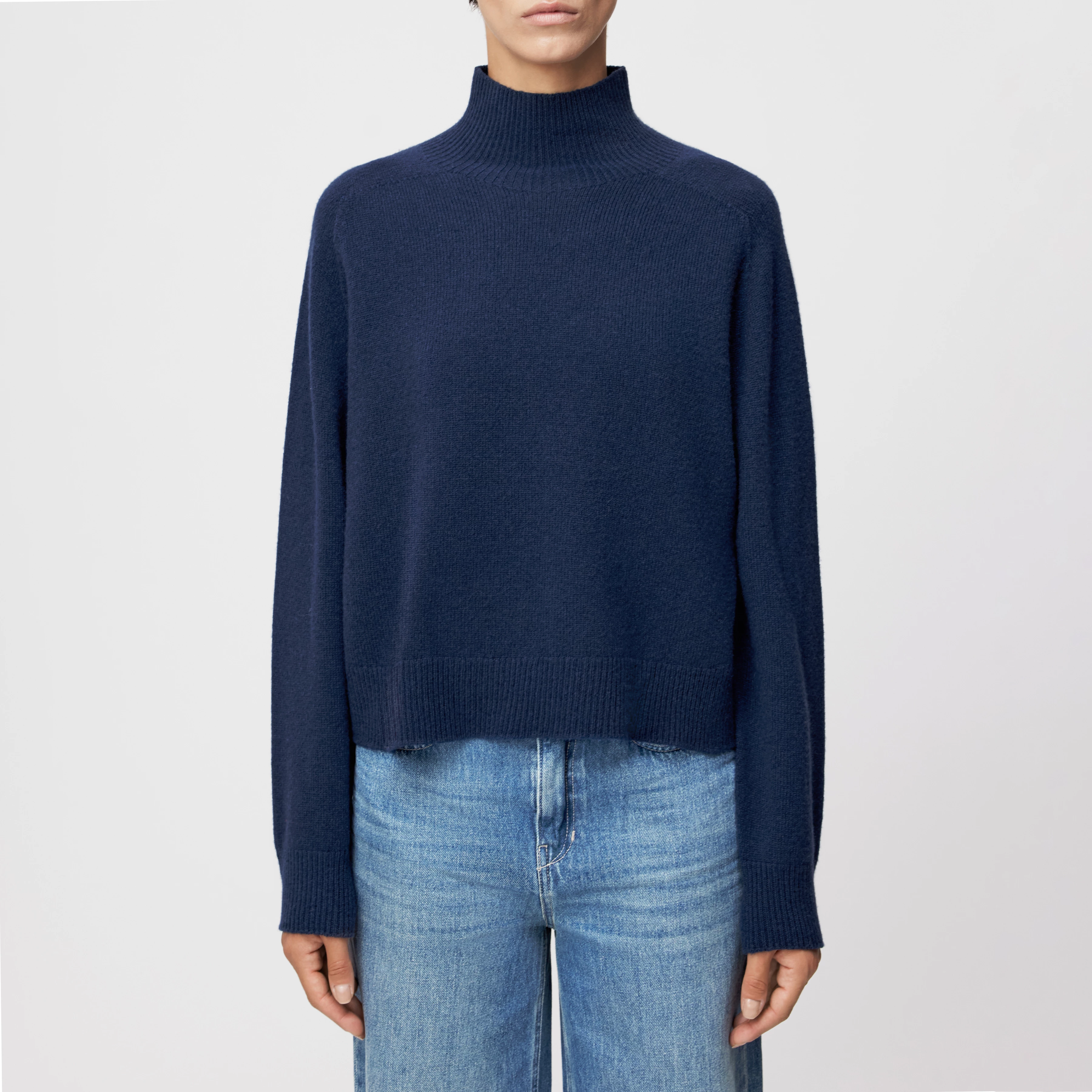 LYZIMA - Turtleneck jumper in virgin wool - women - blue - Frontansicht