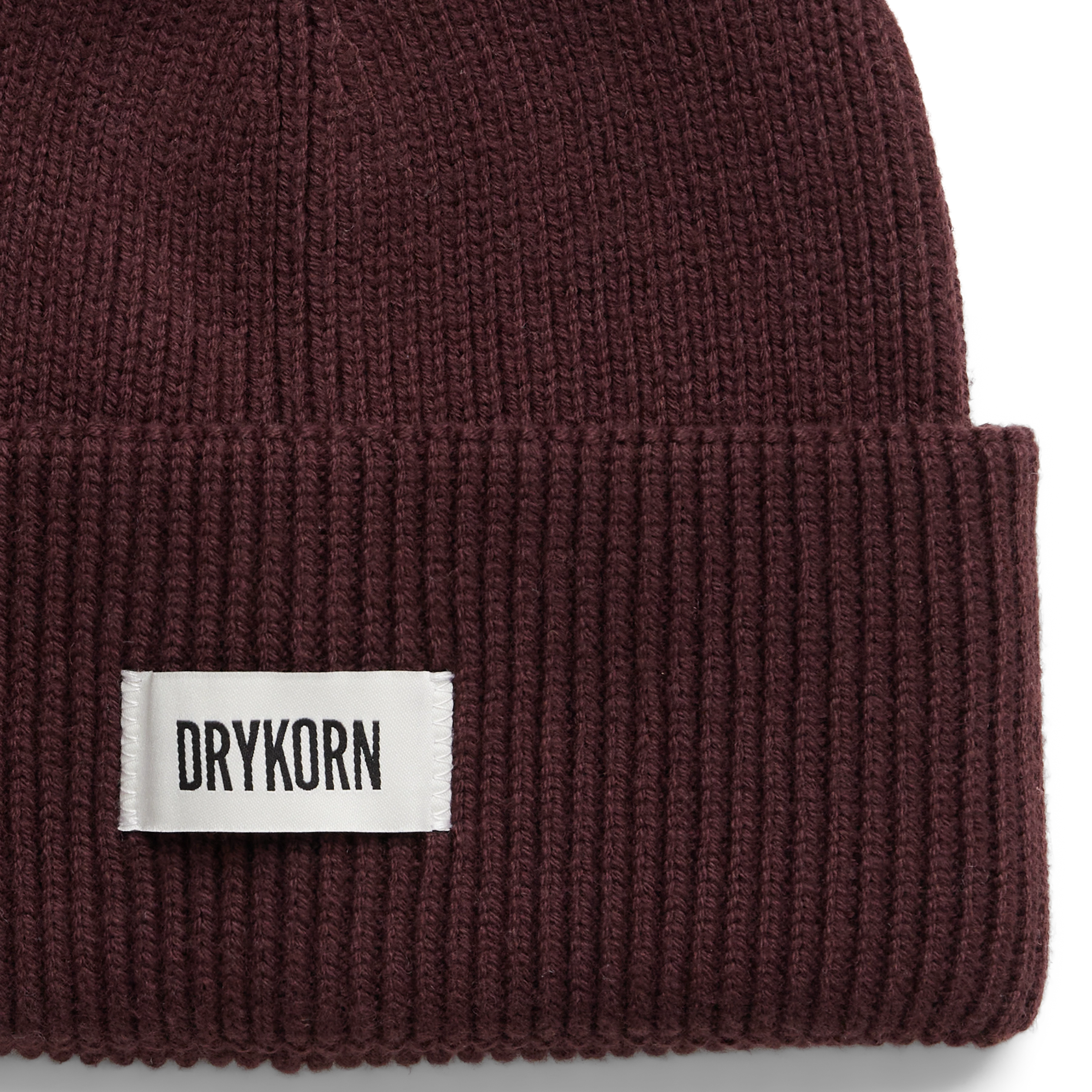 LOAH_3 - Beanie in Baumwoll-Mix - Unisex - rot - Freisteller Detailansicht