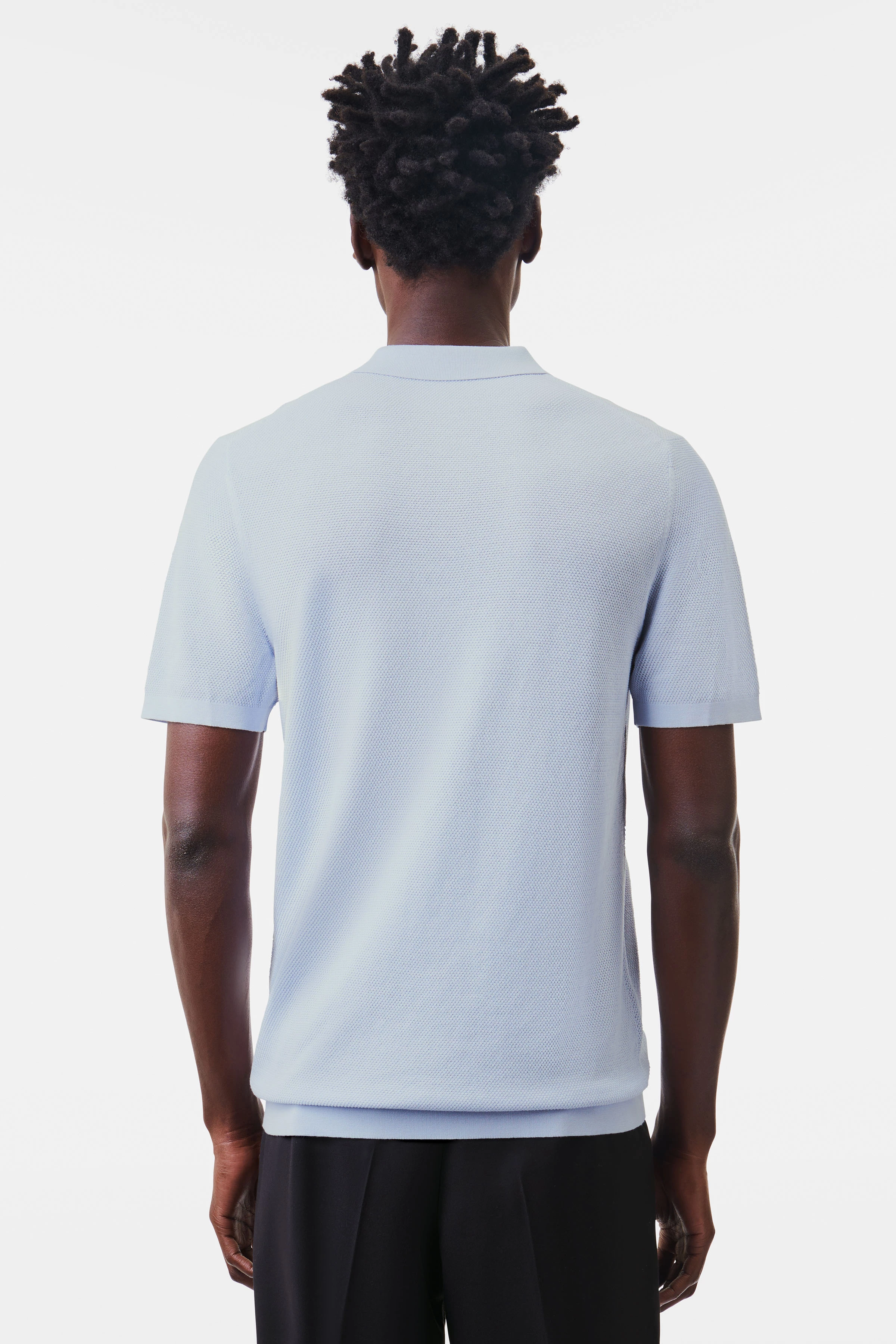 TRITON - Strick Polo in mercerisierter Baumwolle - Herren - blau - Rückansicht