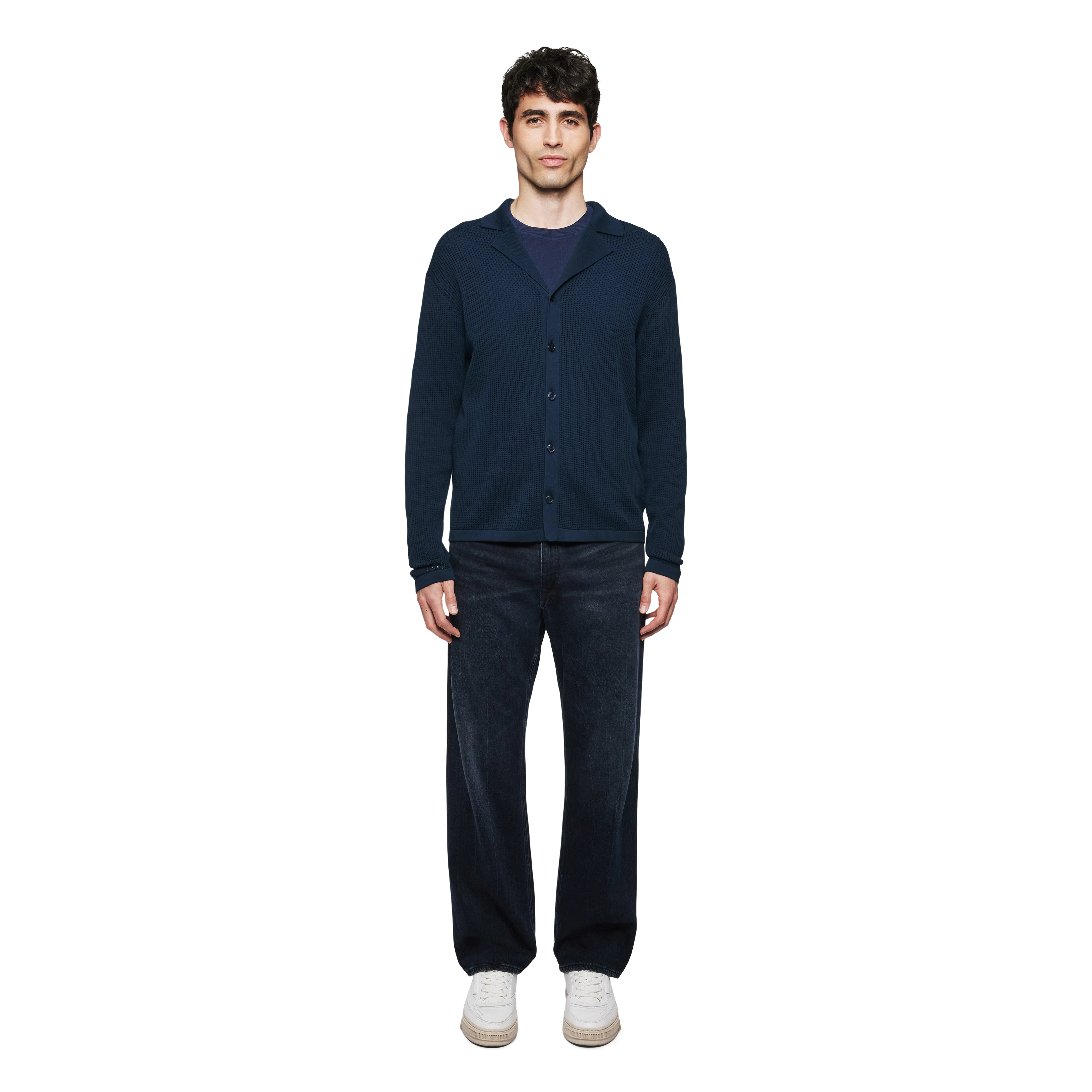 RAYMONT - Cardigan in Baumwolle - Herren - blau - Ganzkörper-Frontansicht