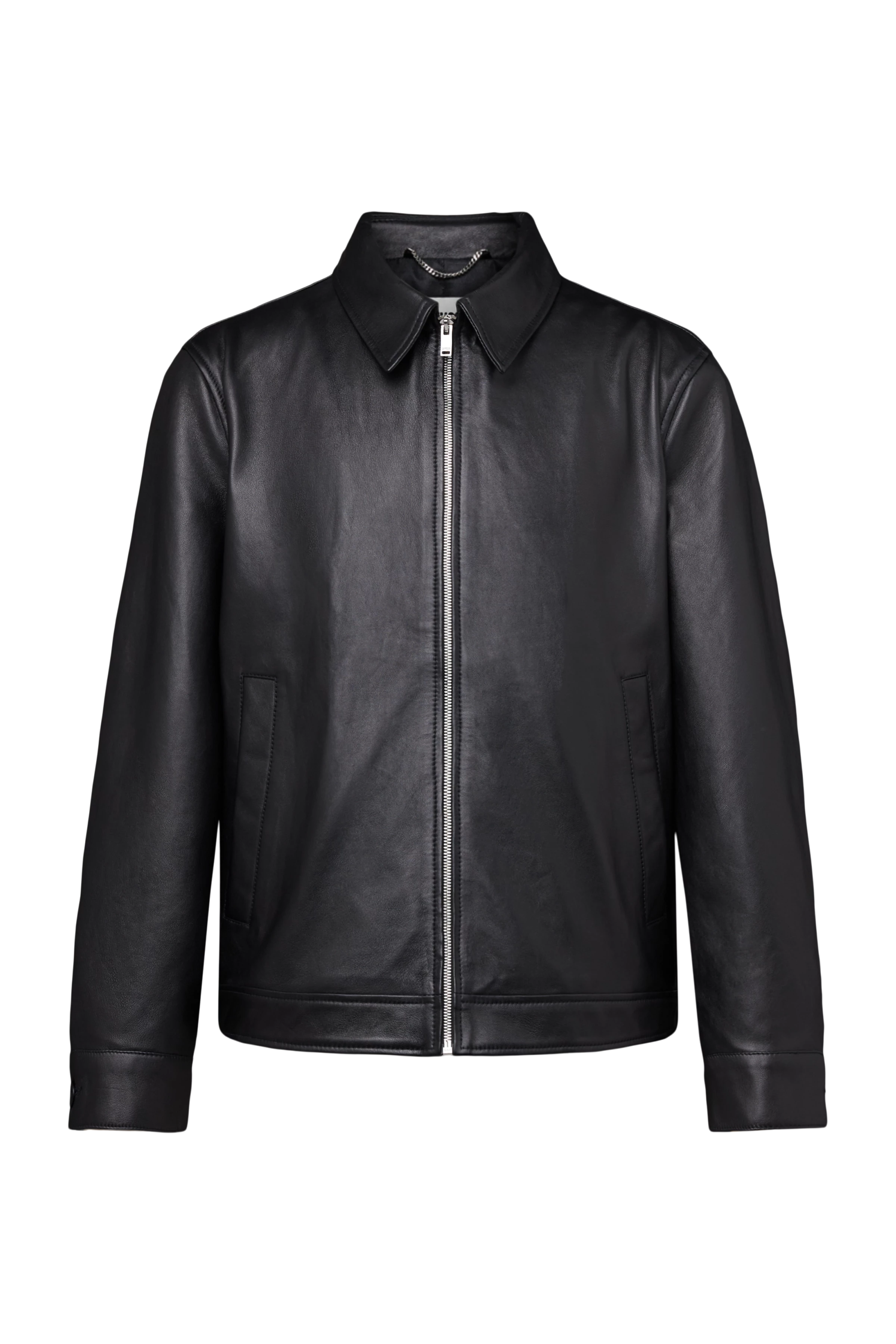 RIKKA_2 - Regular fit zip jacket in nappa leather - men - black - Freisteller Frontansicht