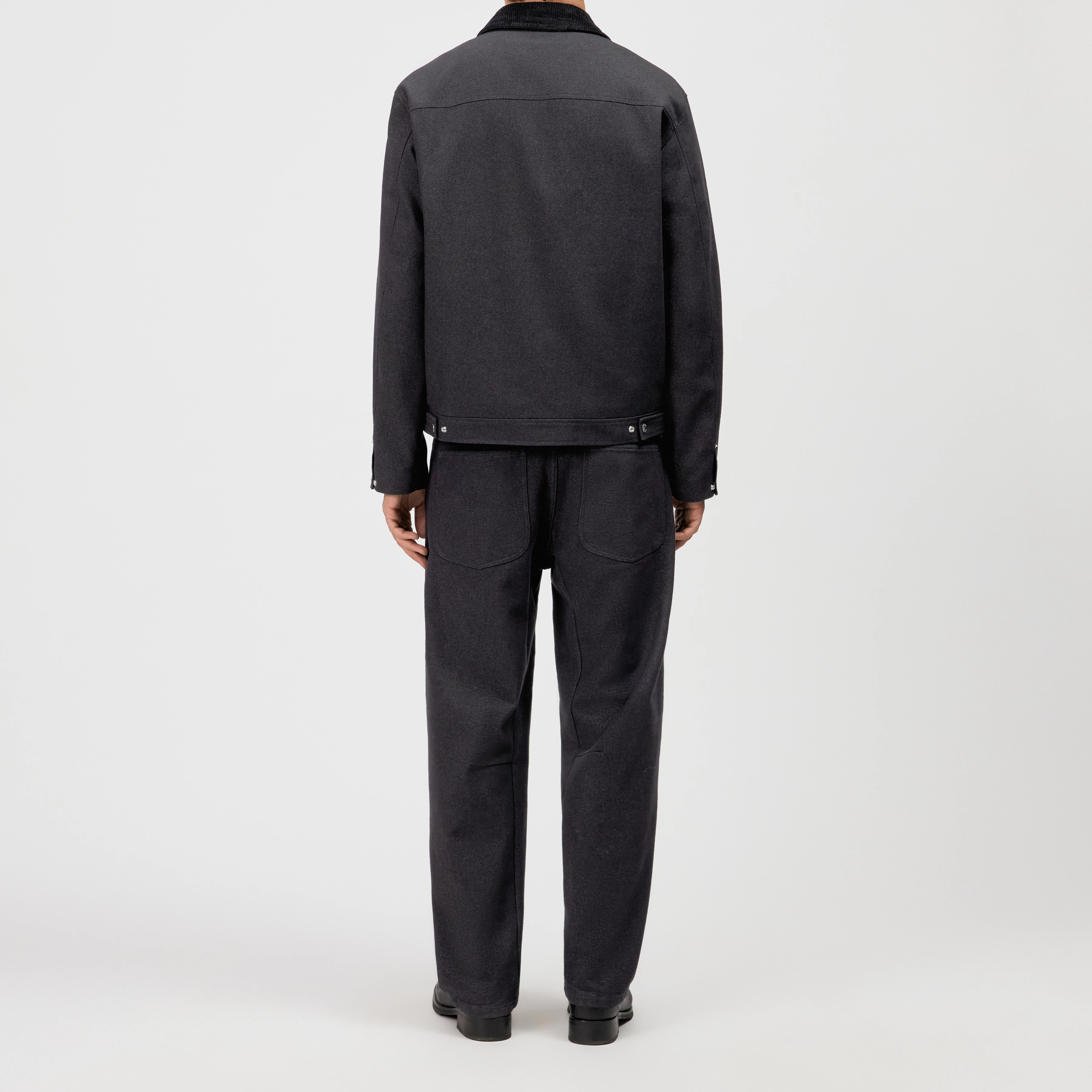 RIKALO_2 - Workwear Jacke mit Kontrastkragen in Regular Fit - Herren - grau - Rückansicht