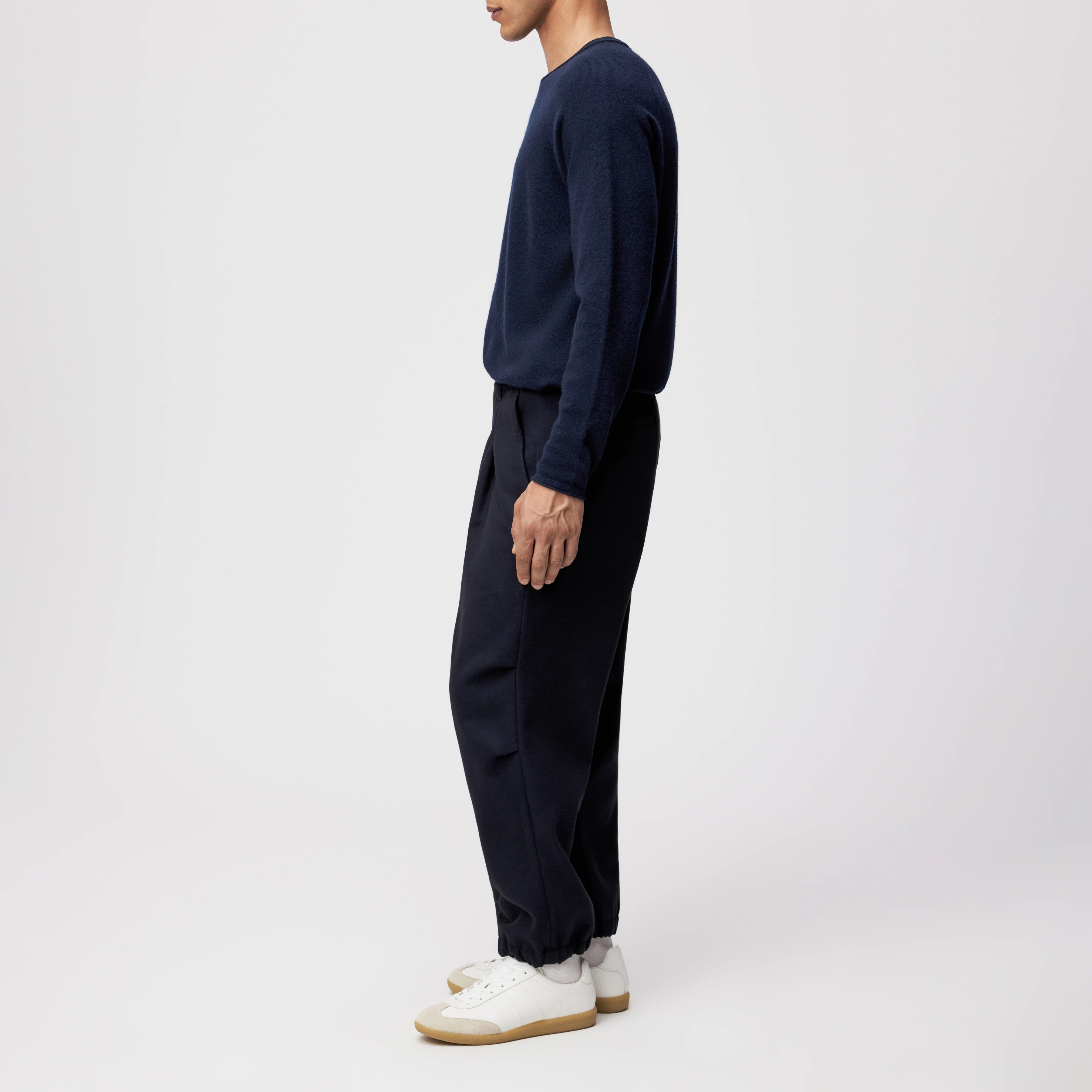 LIROG_C - Utility trousers in soft flannel - men - blue - Seitenansicht