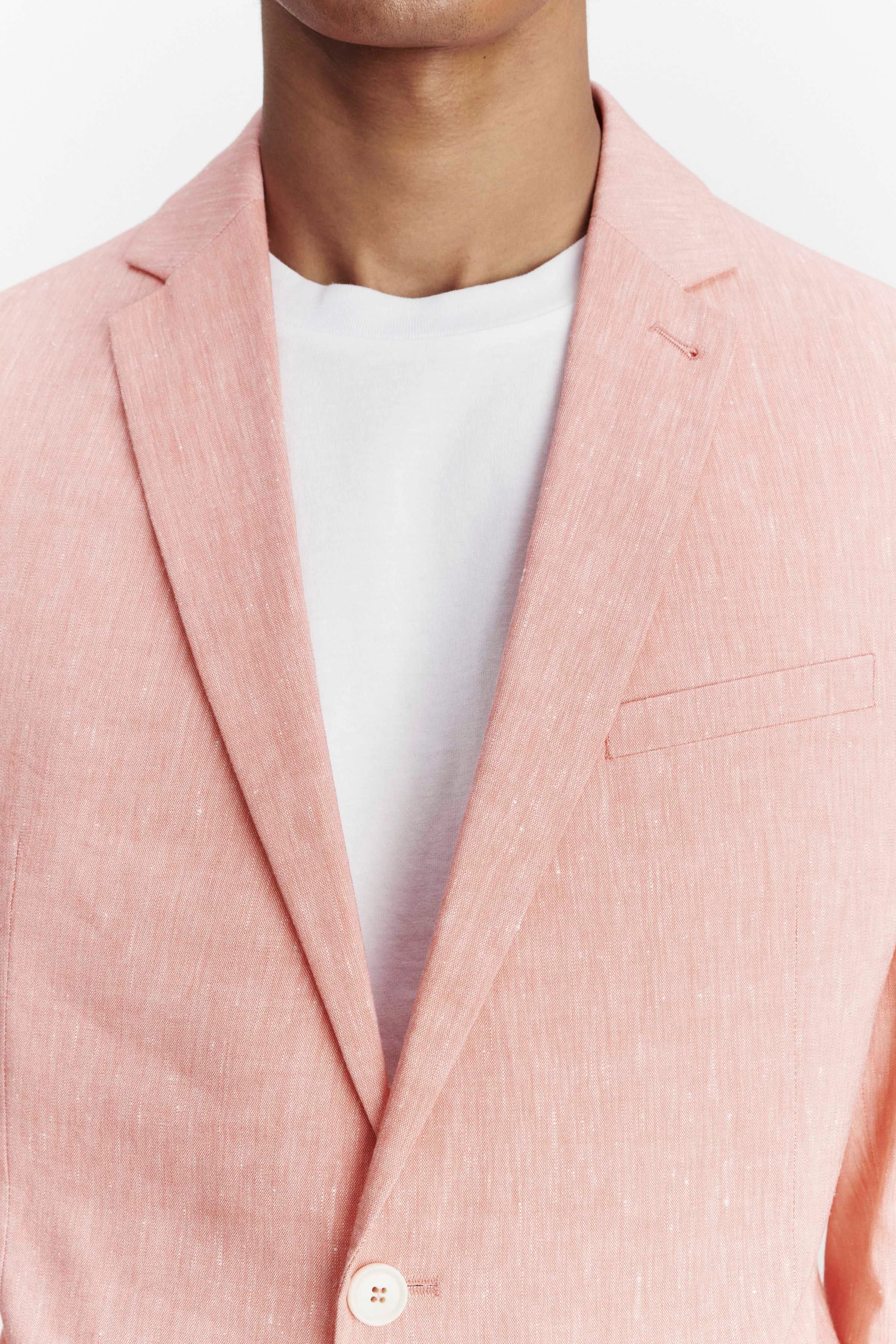 HORLEY - Slim Fit Sakko mit fallendem Revers in Leinen-Mix - Herren - orange - Seitenansicht