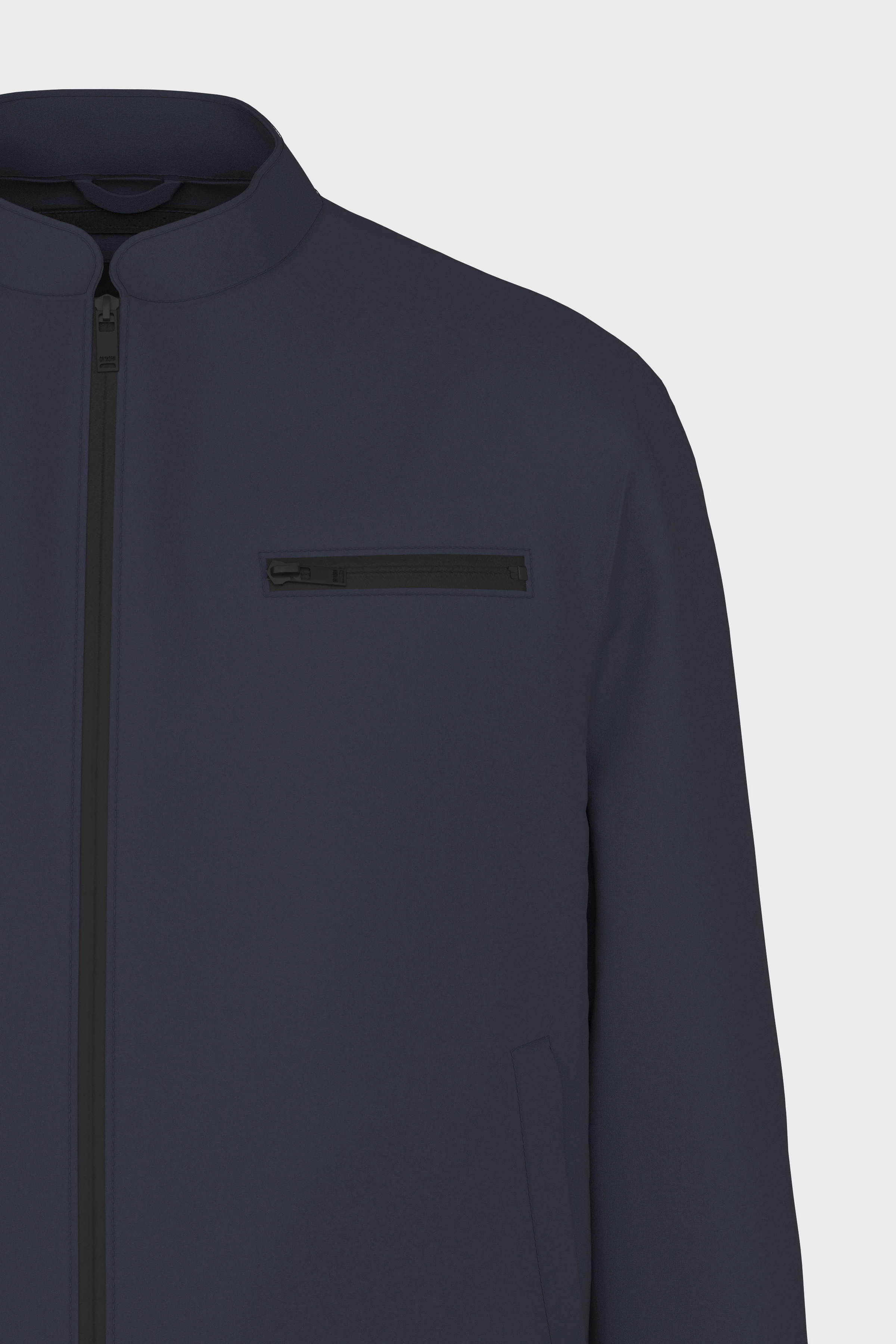 NESSO - sporty jacket with stand up collar and chest pocket - men - blue - Freisteller Detailansicht