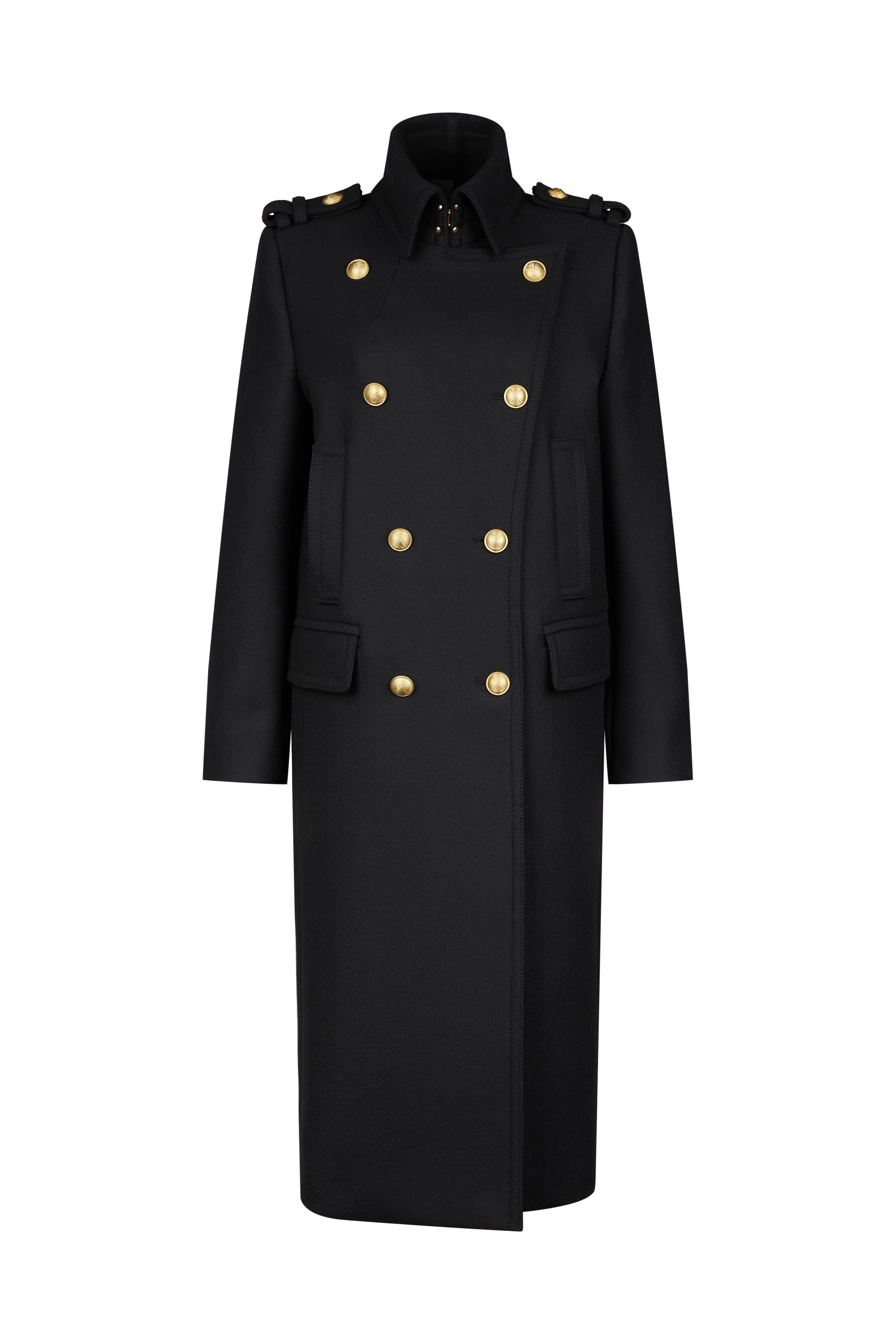 HAWDON_2 - manteau militaire en mélange de laine - women - noir - Freisteller Frontansicht