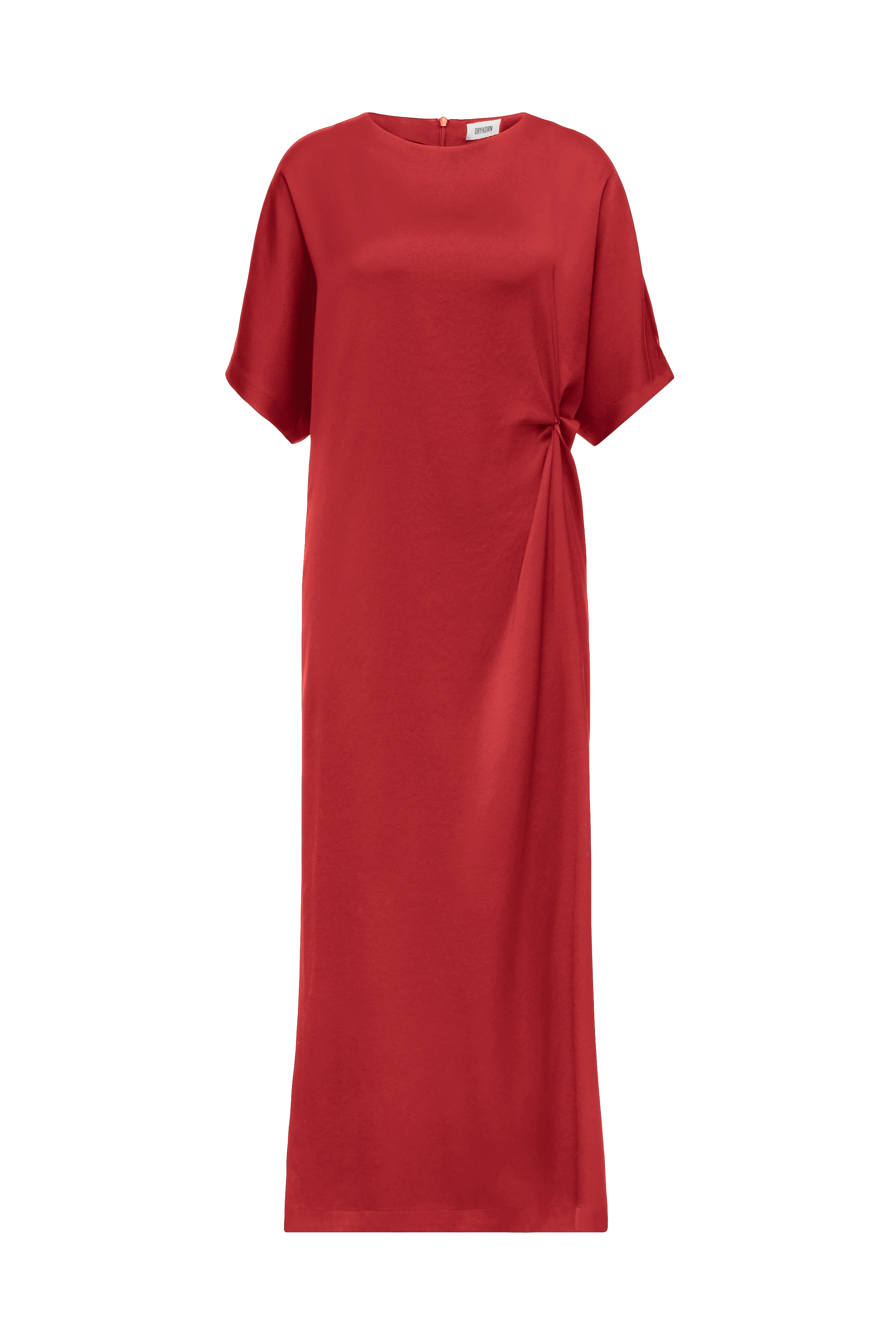 INDAH - Lässiges Kleid in Satin - Damen - rot - Freisteller Frontansicht