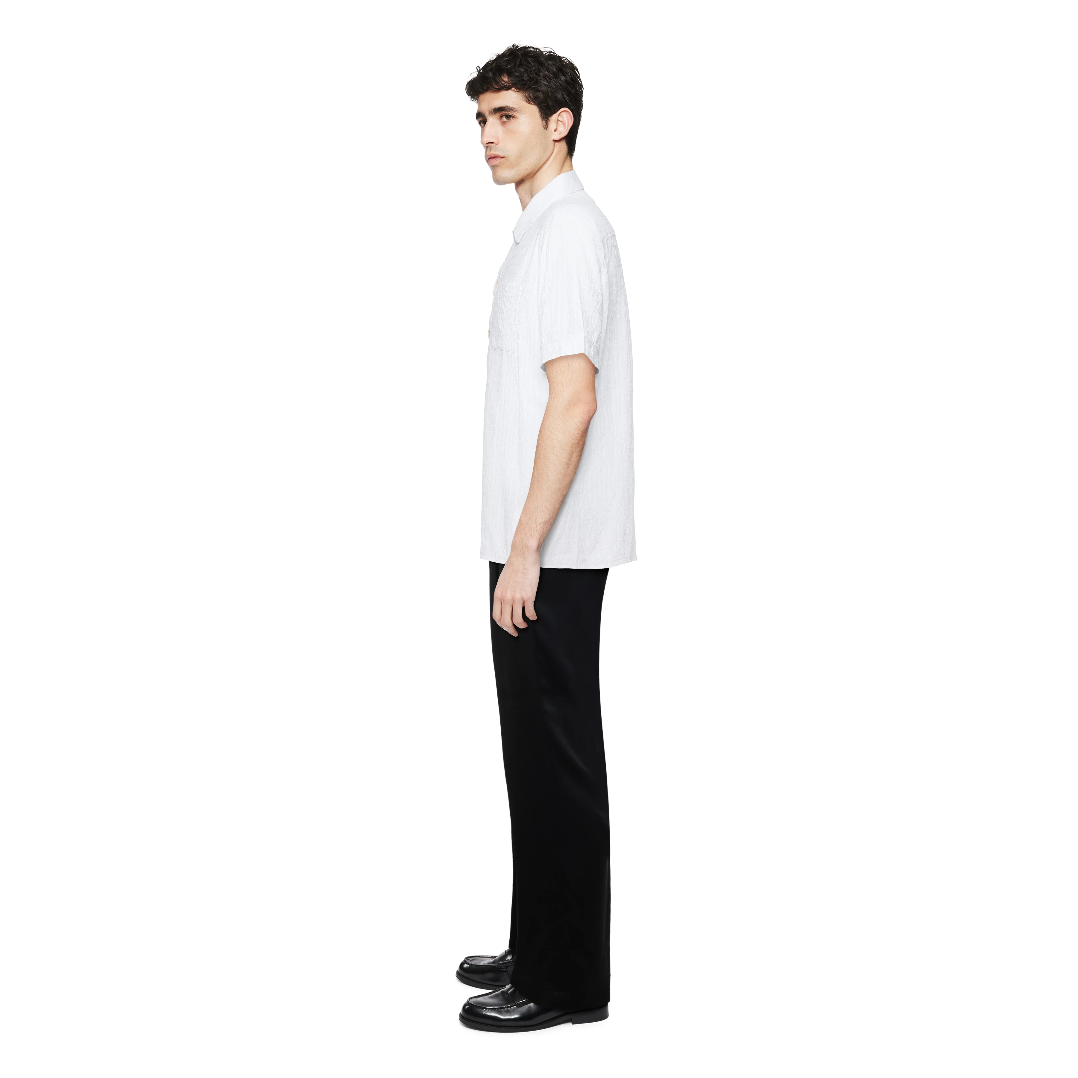 VIGOMO - Overhemd met borstzak in seersucker - heren - off white - Seitenansicht