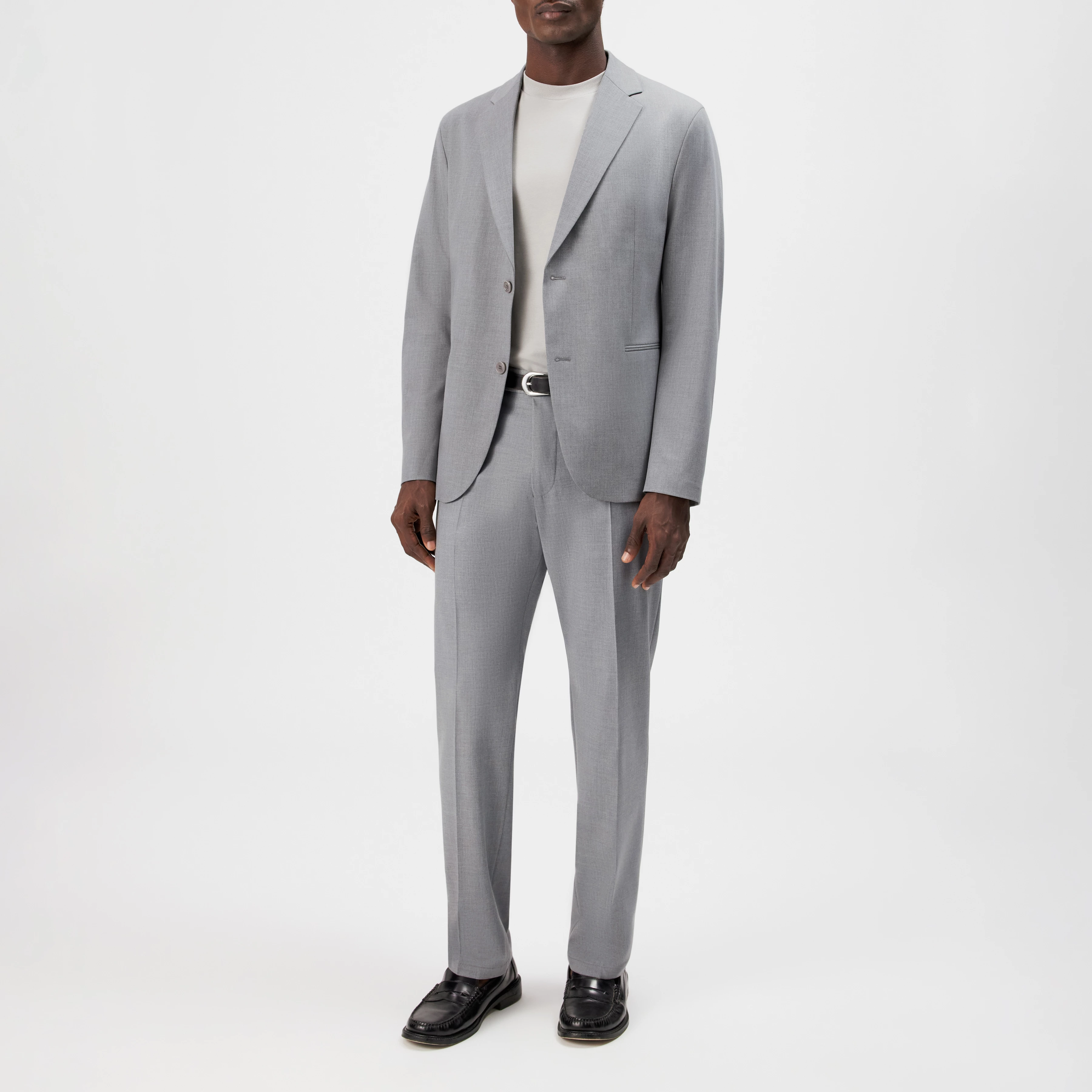 CATORY_B - Regular fit blazer in wool blend - men - grey - Ganzkörper-Frontansicht
