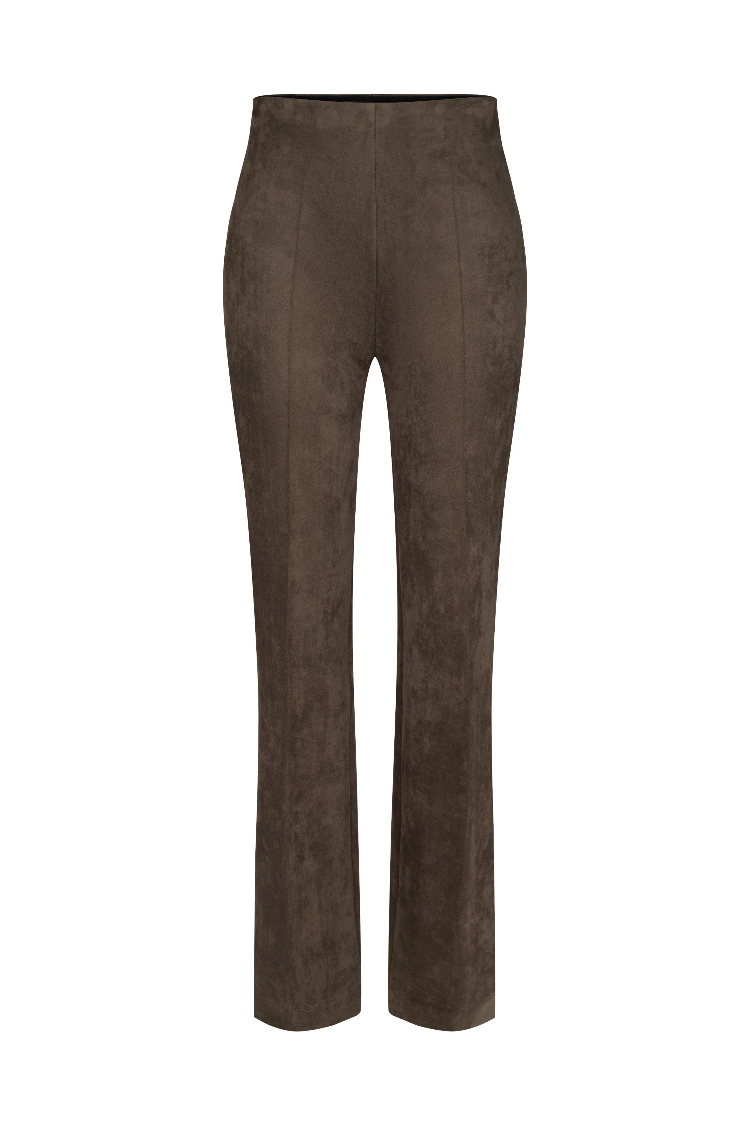 ALIVE - Schlupfhose in Veloursleder-Optik - Damen - braun - Freisteller Frontansicht