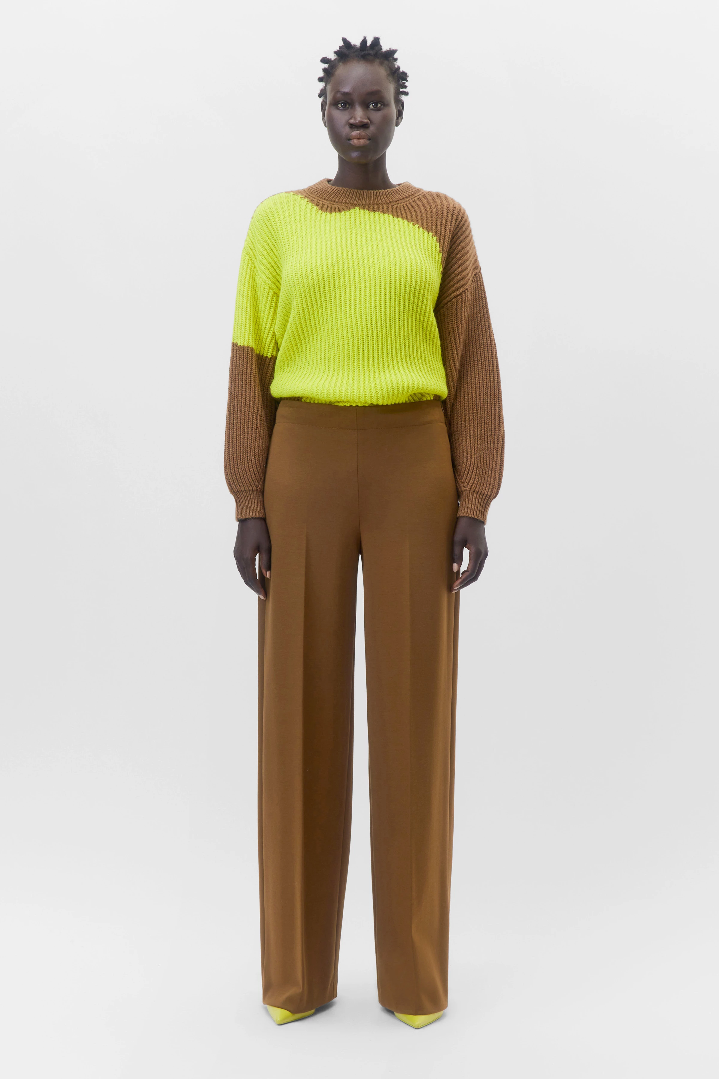 BEFORE - Jersey Marlenehose - Damen - braun - Ganzkörper-Frontansicht