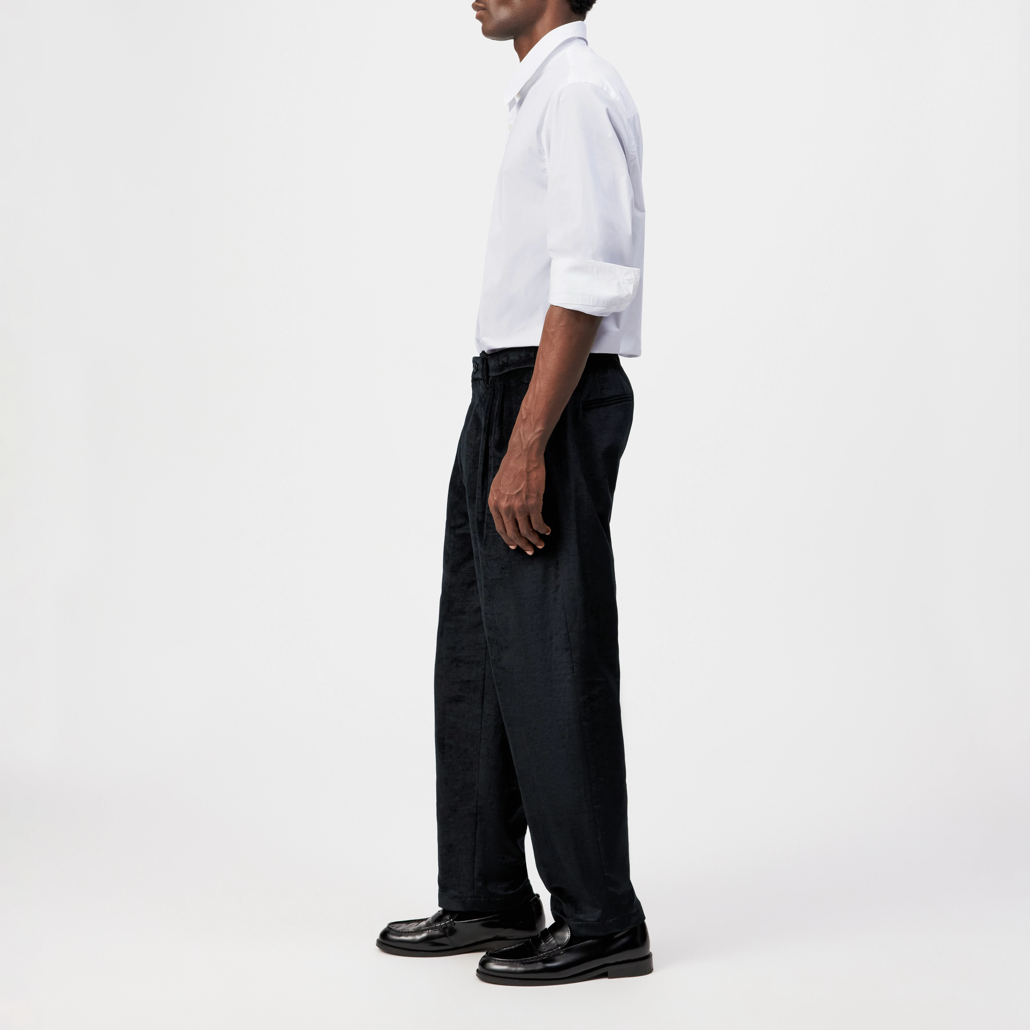 MARYKO - Tailored trousers in velvet - men - Natural Aluminium - Seitenansicht