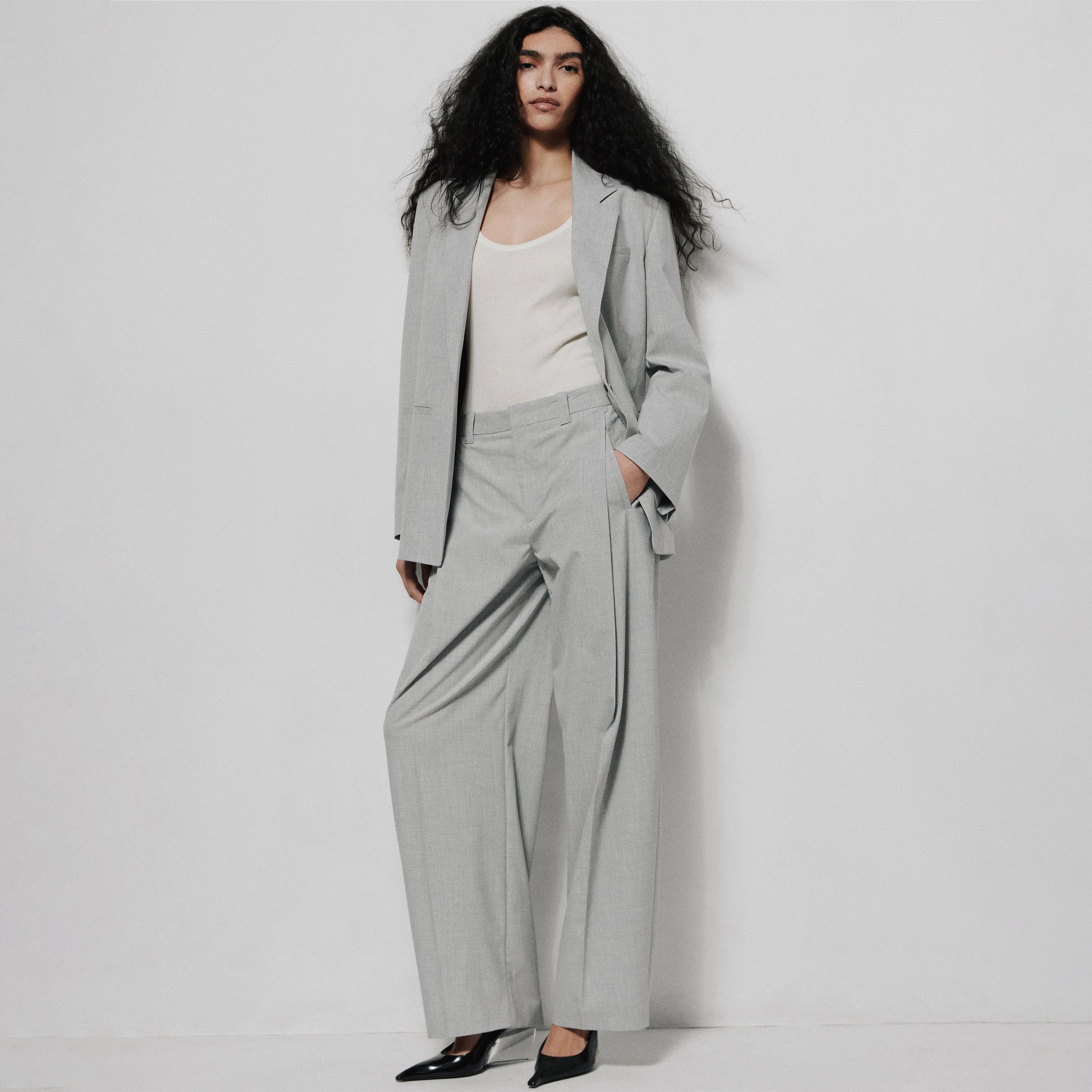 UNPACK - Pantalon coupe régulière en tissu tissé. - women - gris