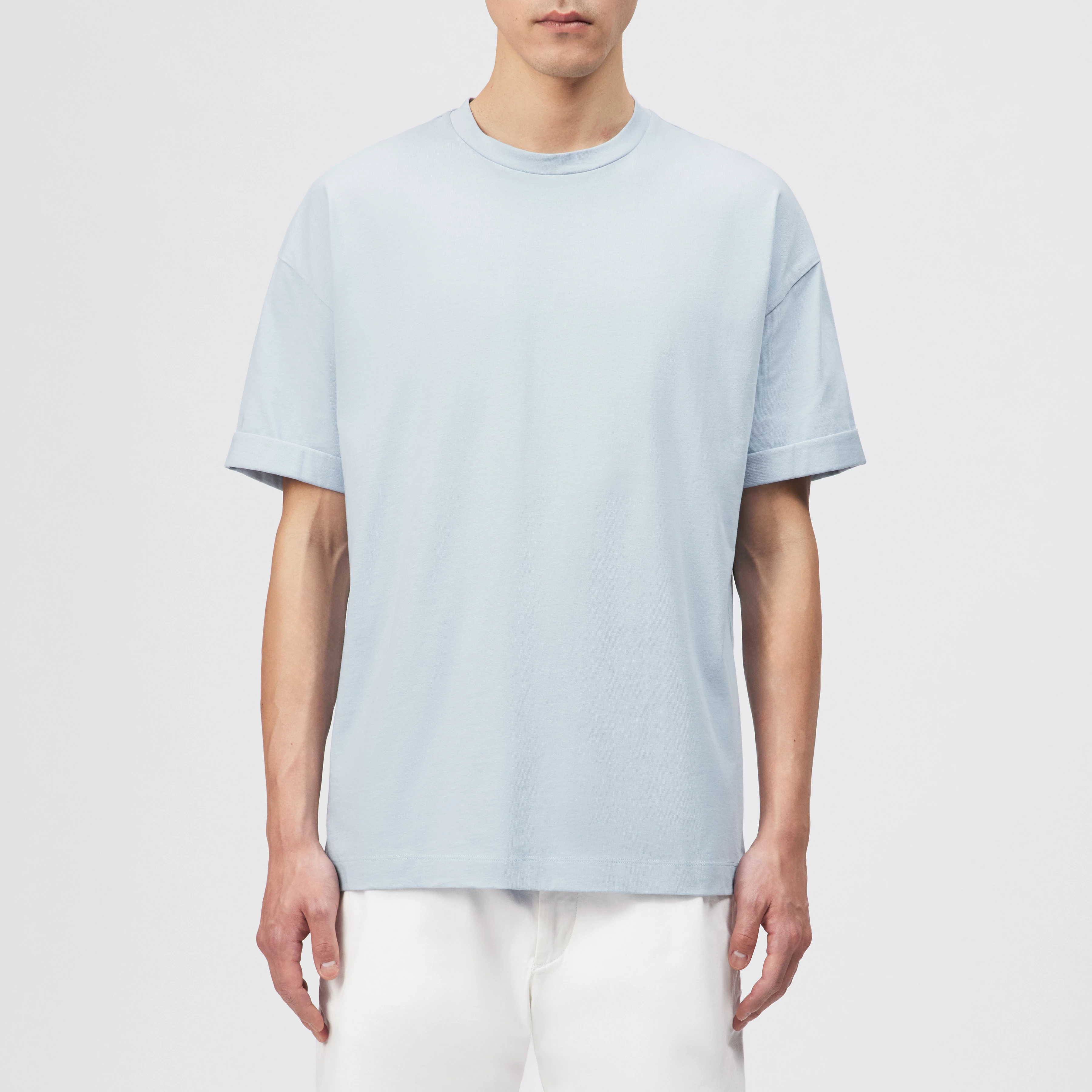 THILO - Relaxed fit T-shirt in pure cotton - men - blue - Frontansicht