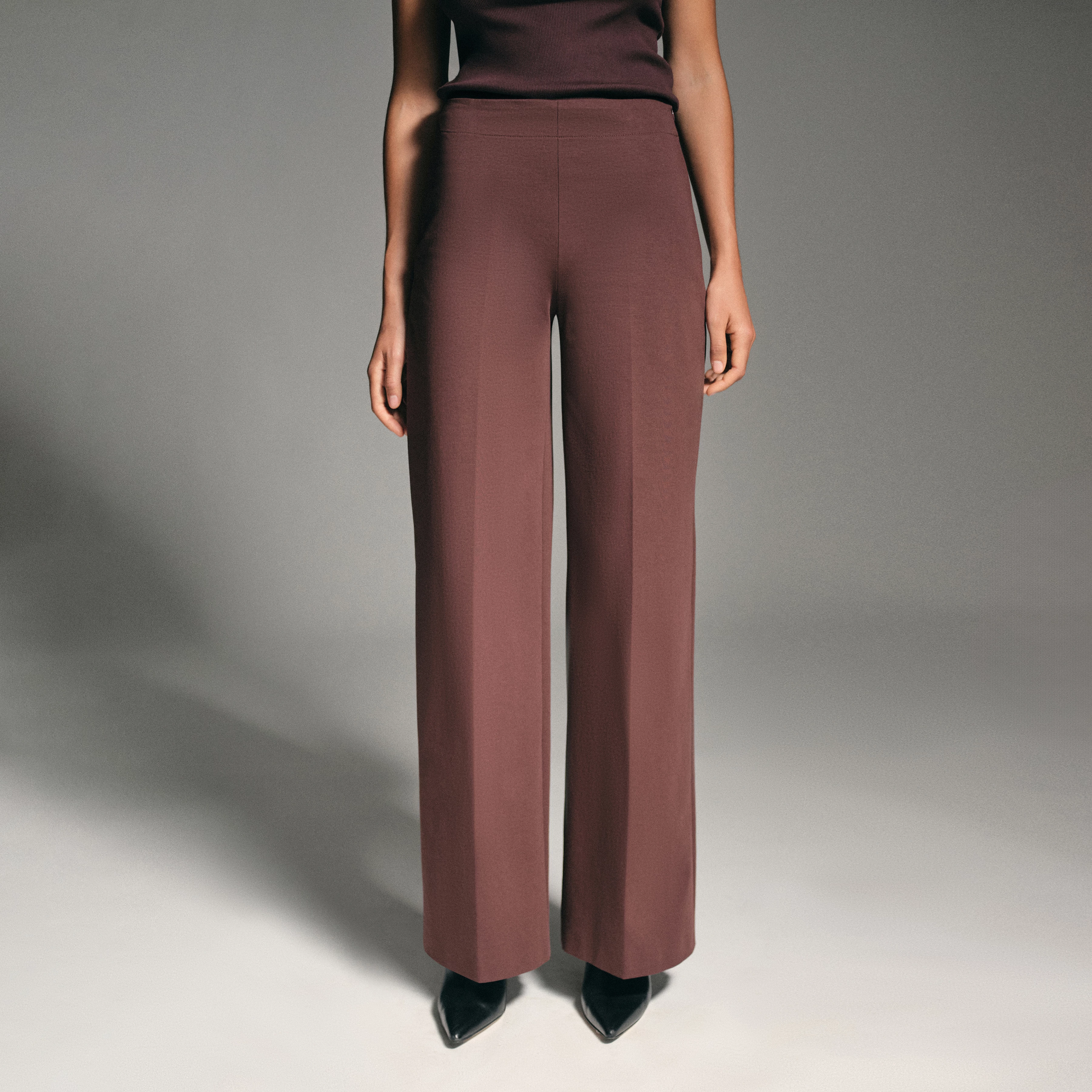 BEFORE - Marlenehose in Punto Milano Jersey - Damen - rot
