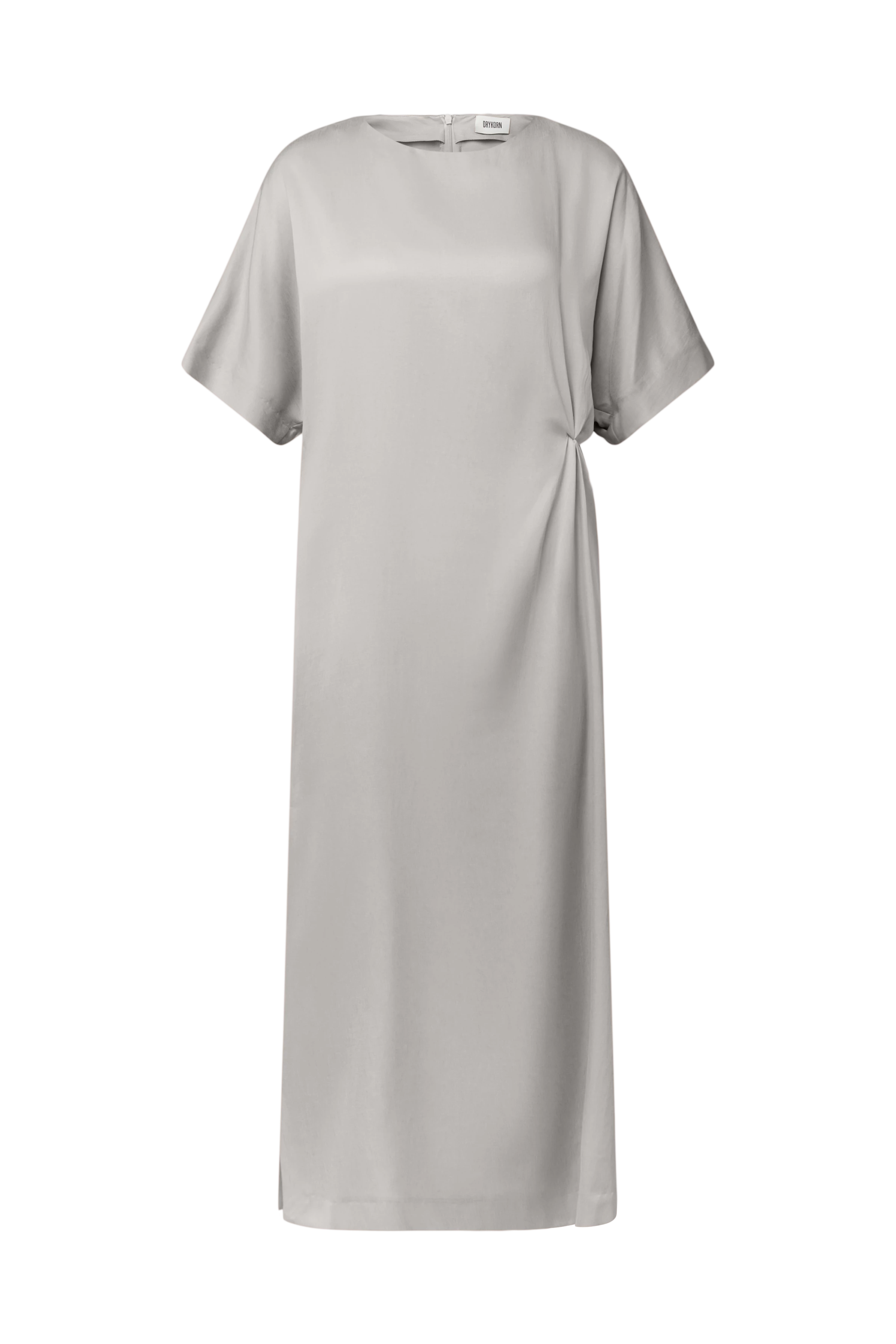 INDAH - Casual cupro-cotton blend dress - women - grey - Freisteller Frontansicht