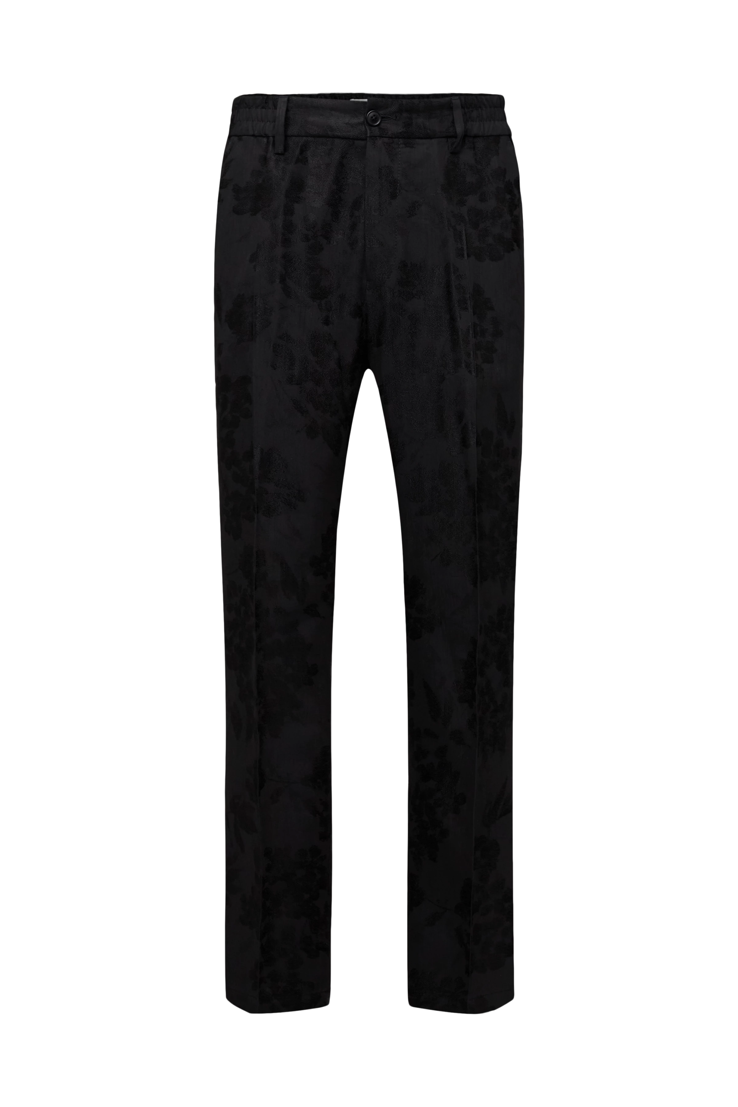 GARONA_B - Casual chino in katoen-viscosemix - heren - zwart - Freisteller Frontansicht