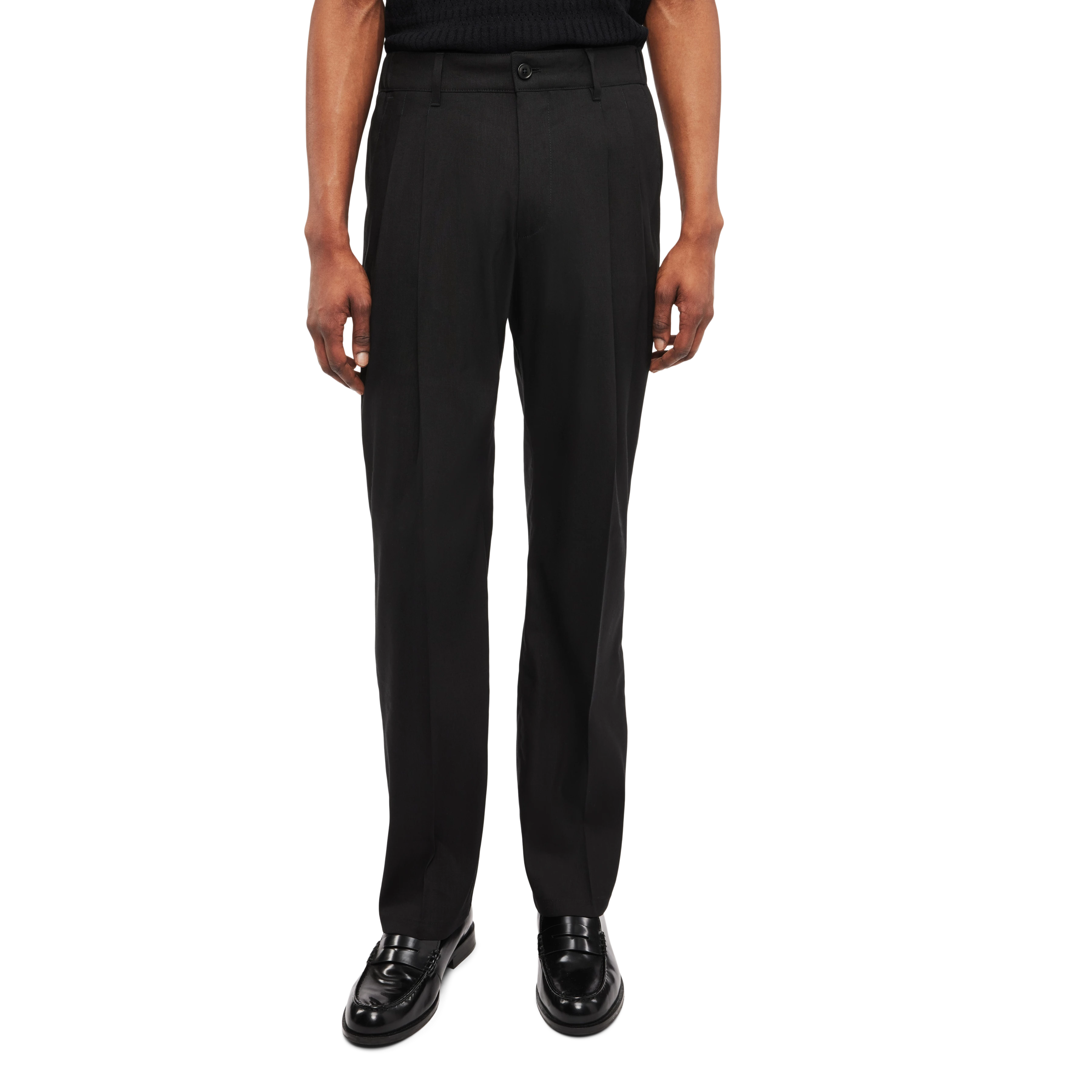 LEEK - Relaxed-fit pleated trousers in blended linen - men - Natural Aluminium - Frontansicht