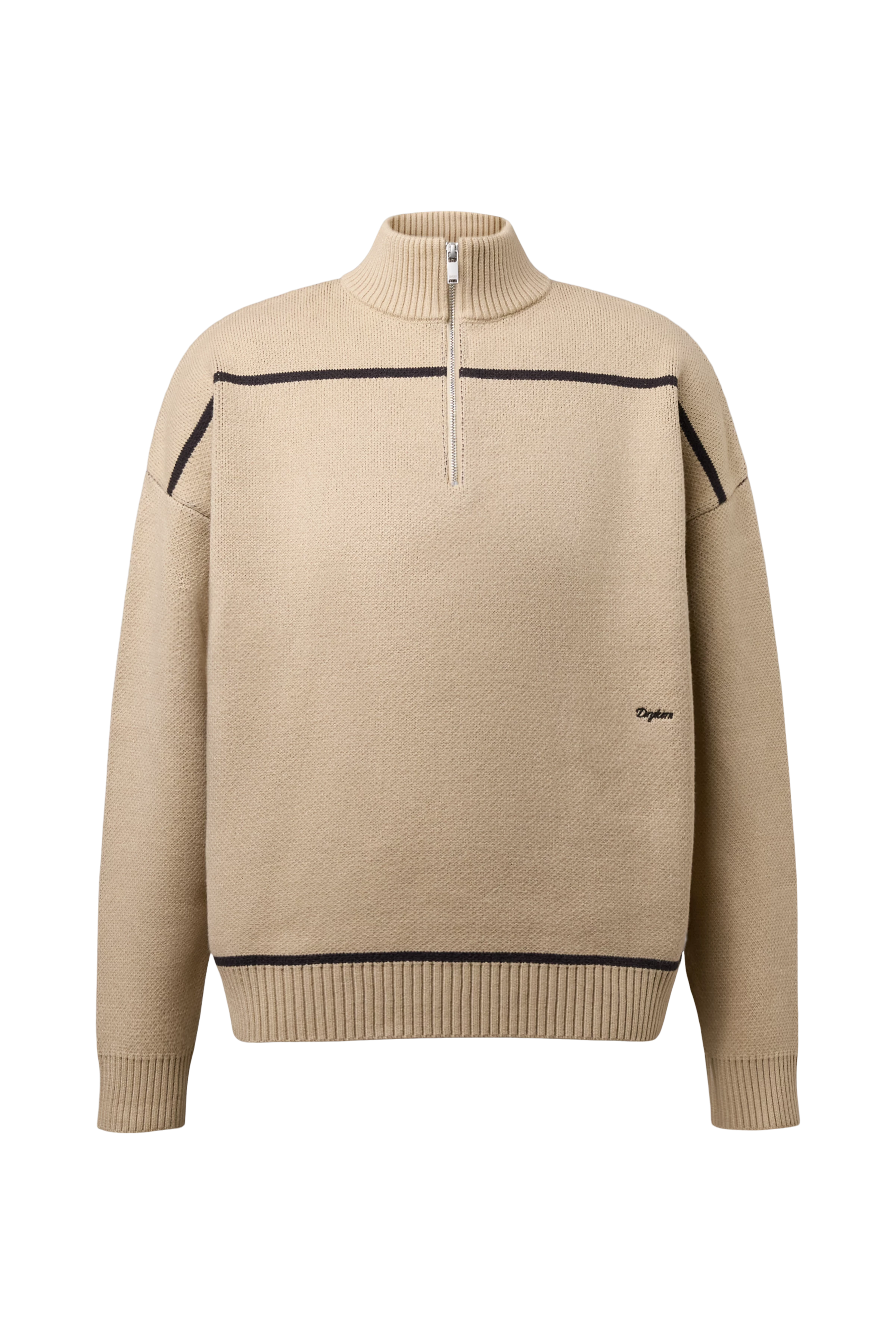 BENEDIO - High-neck jumper with mountain jacquard - men - beige - Freisteller Frontansicht