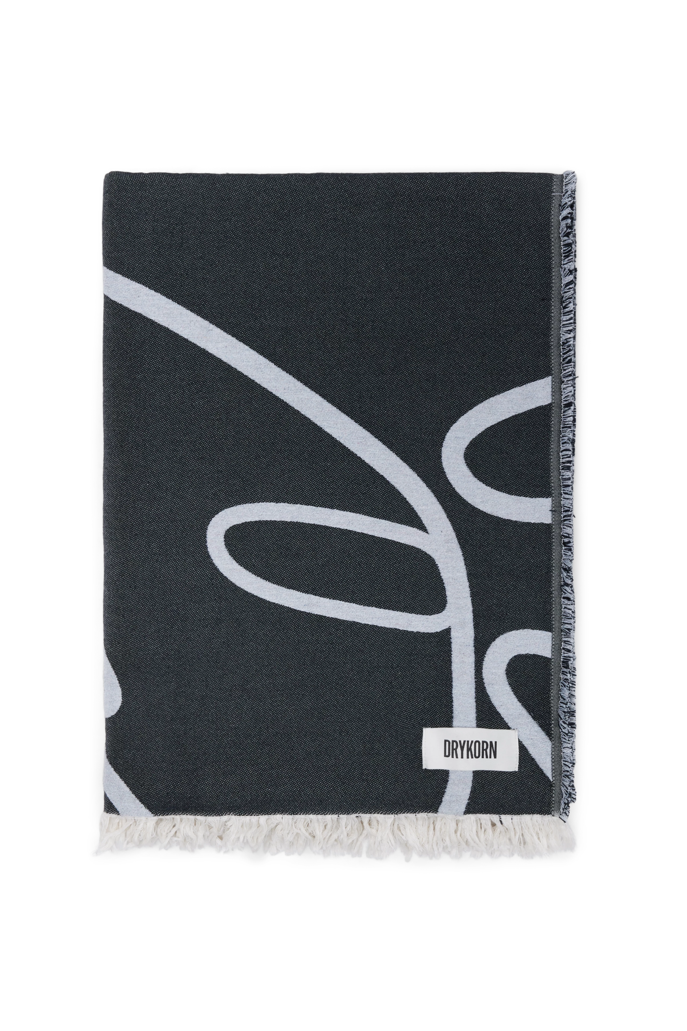 TURNILA - Strand- und Picknickdecke in recyceltem Garn - Unisex - schwarz - Freisteller Rückansicht