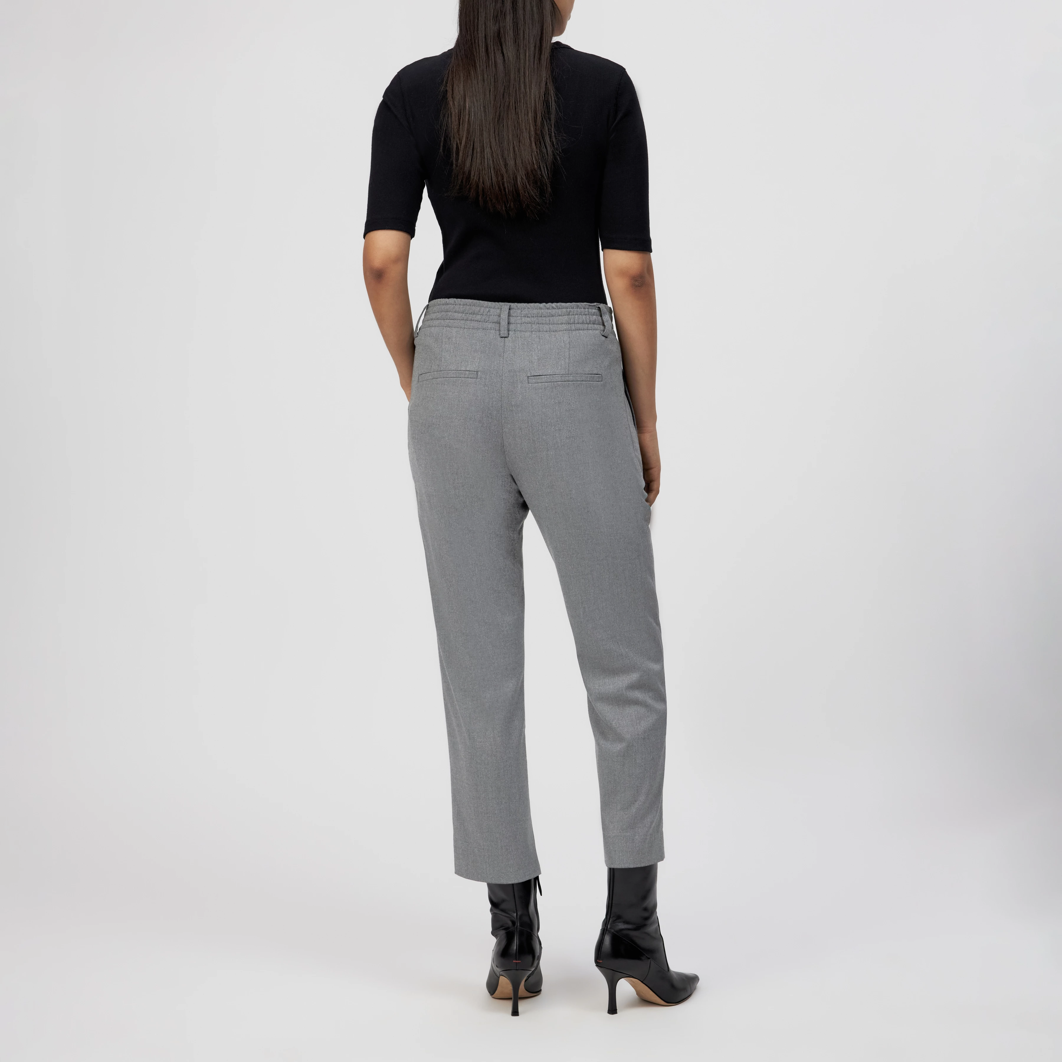 DISPATCH_0 - Pleated trousers in viscose blend - women - grey - Rückansicht