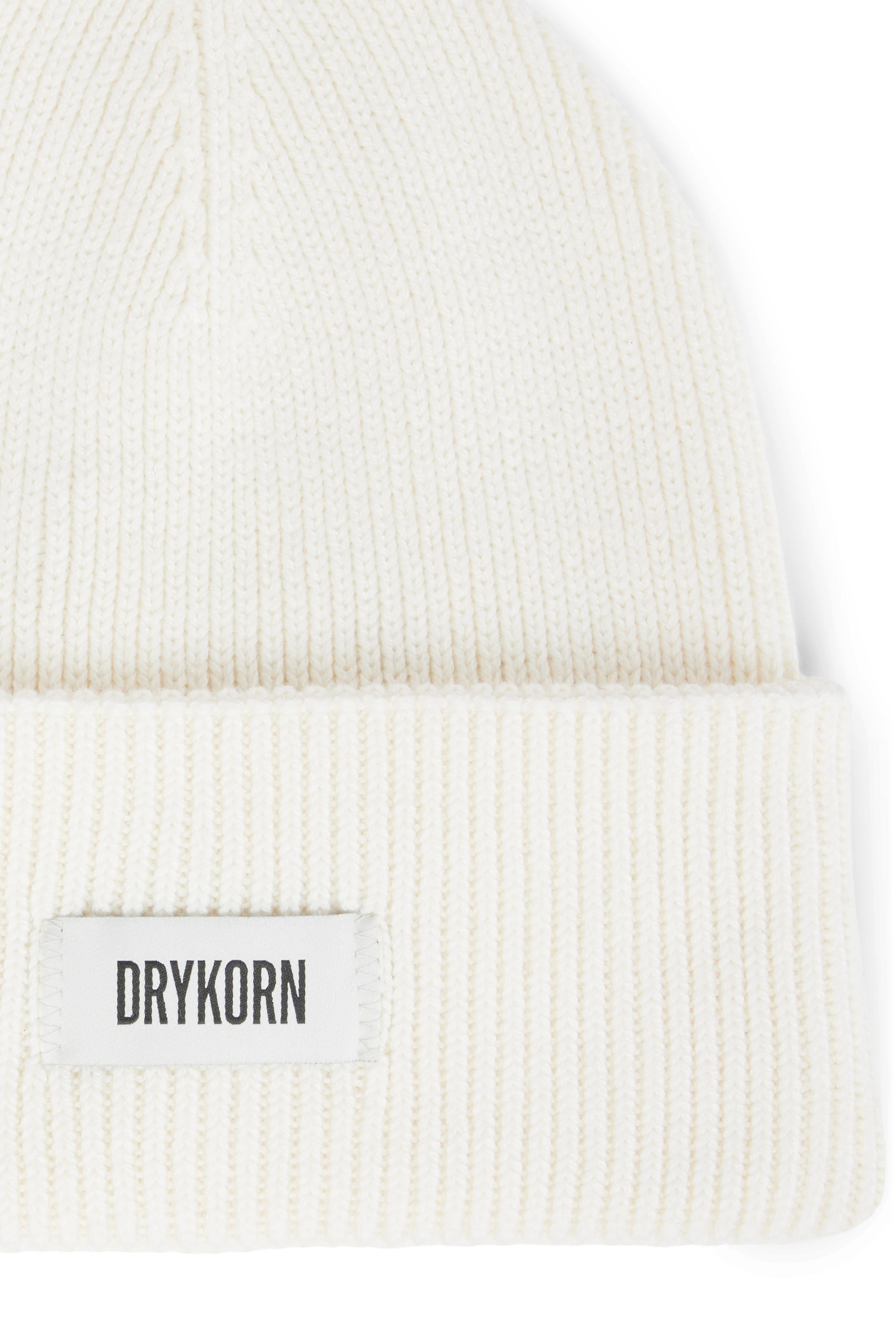 LOAH_3 - Beanie in Baumwoll-Mix - Unisex - off white - Freisteller Detailansicht