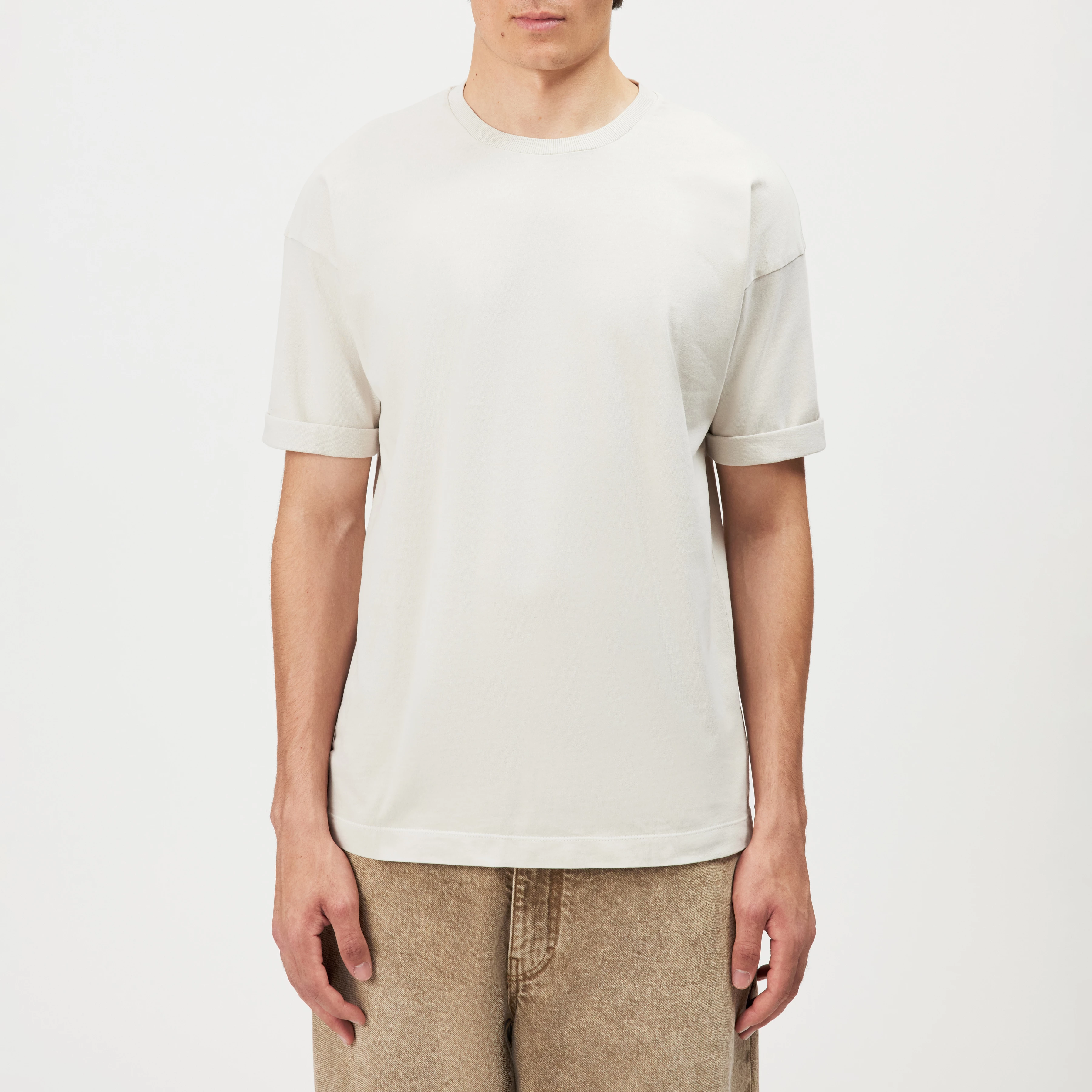 THILO - Relaxed fit T-shirt in soft cotton with washed look - men - off white - Frontansicht