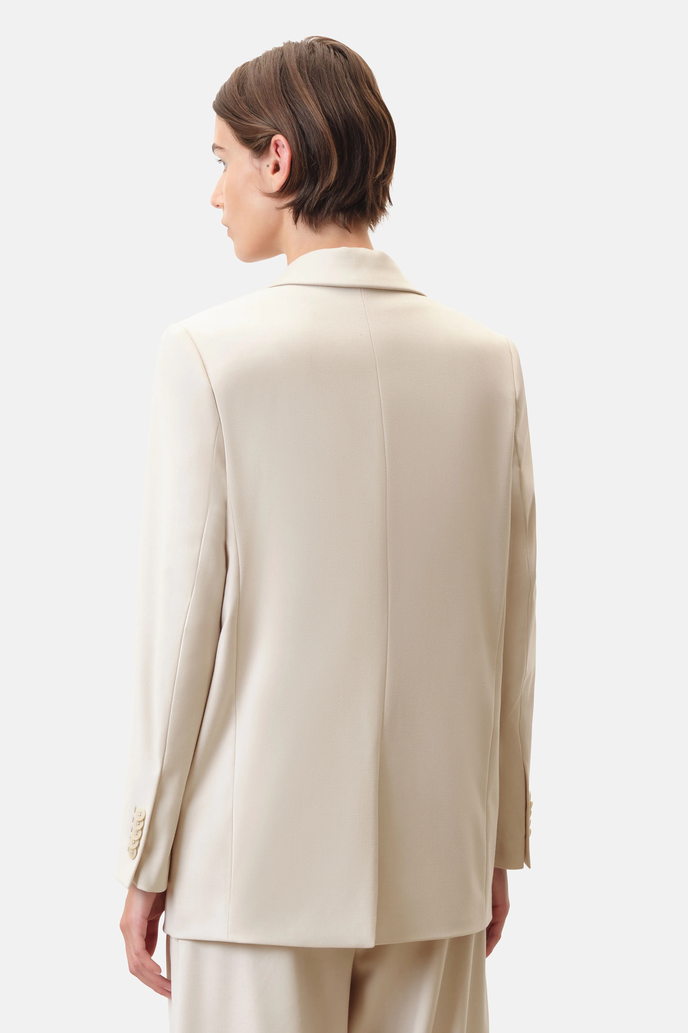 GLENDALE - boyfriend blazer in soft flannel - women - beige - Rückansicht