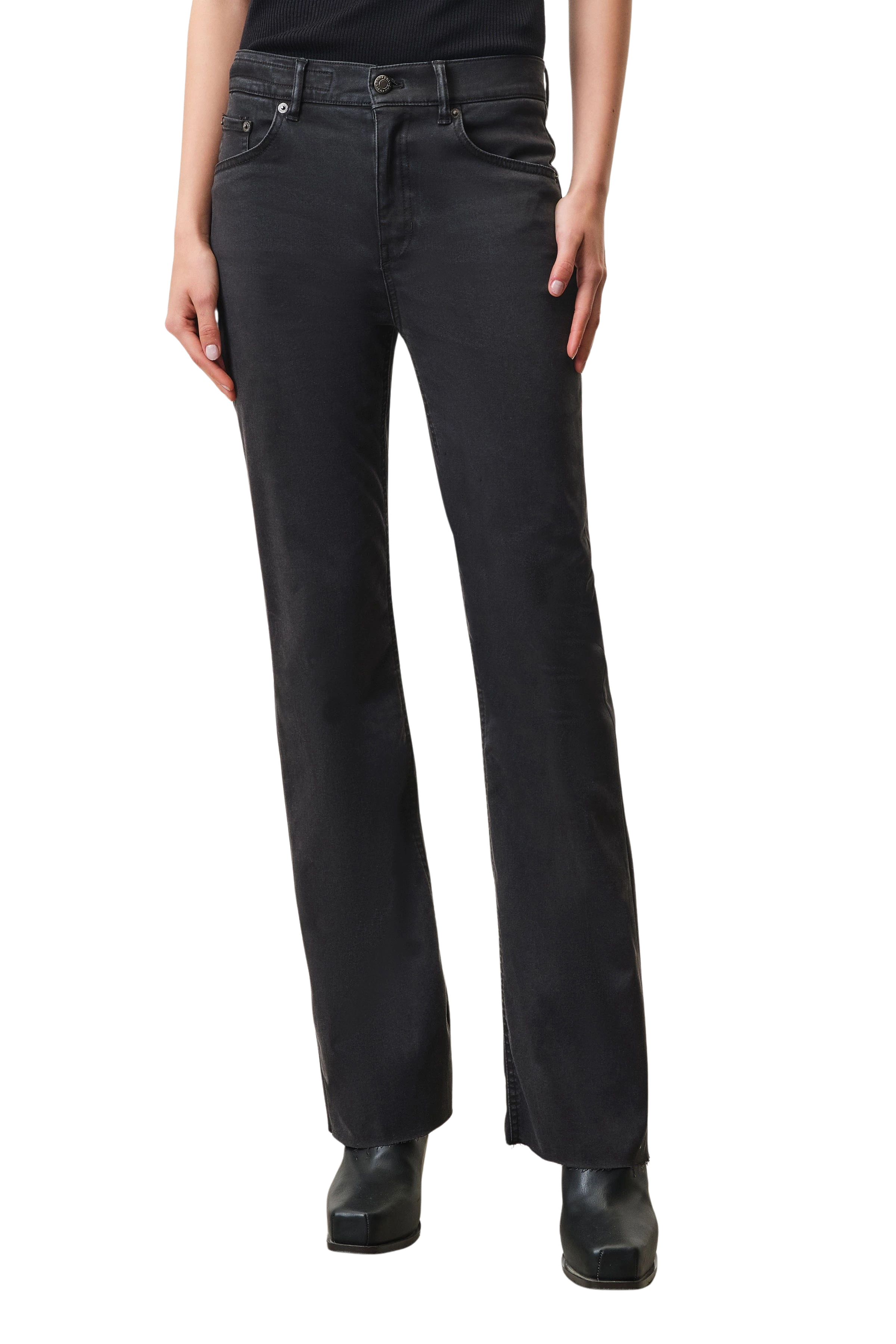 FAR - High-Waist Skinny in super-stretch Denim - Damen - schwarz - Frontansicht