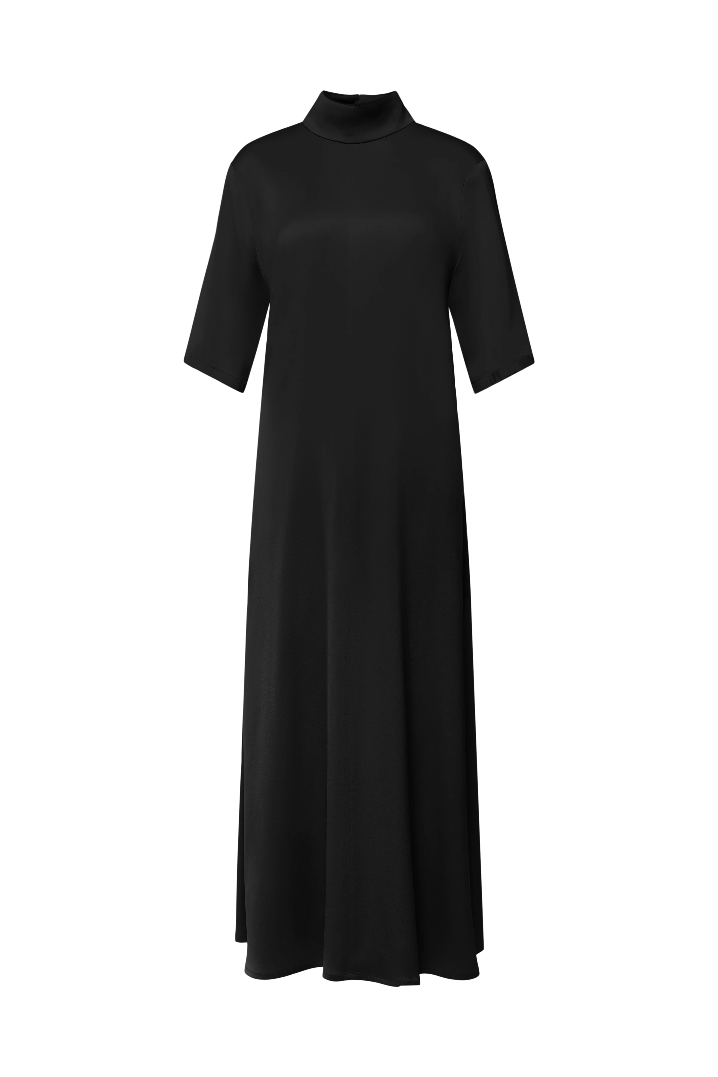 SEIRAH - Kleid in Satin - Damen - schwarz - Freisteller Frontansicht