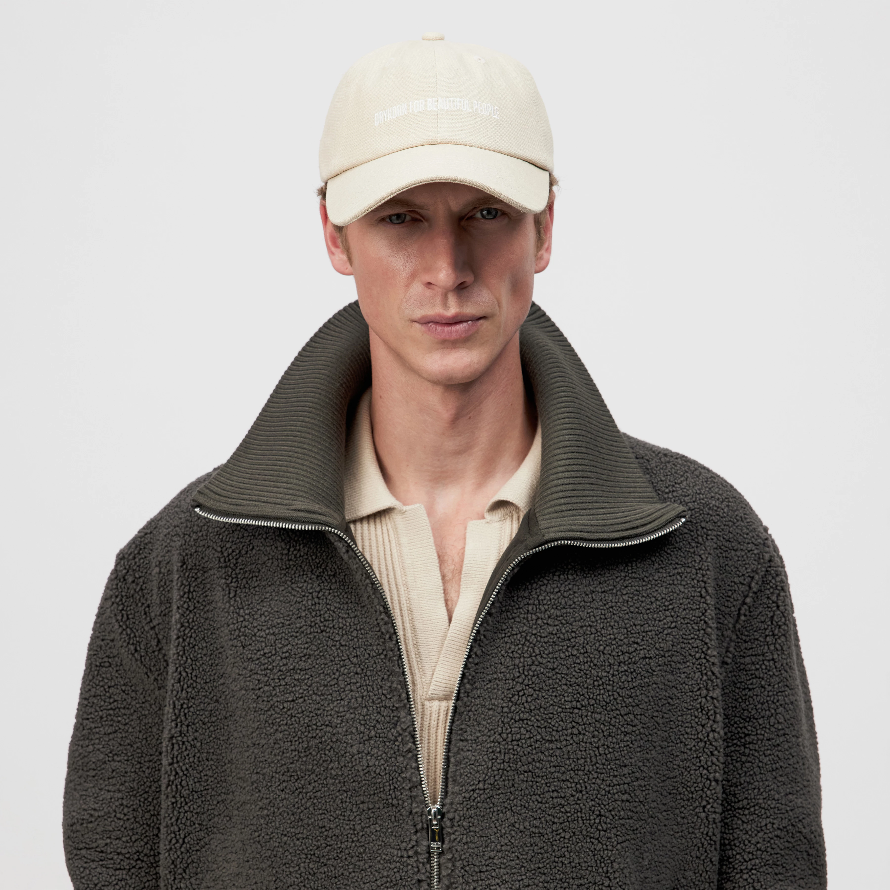 JESPER - Cap in Baumwolle - Unisex - beige - Rückansicht