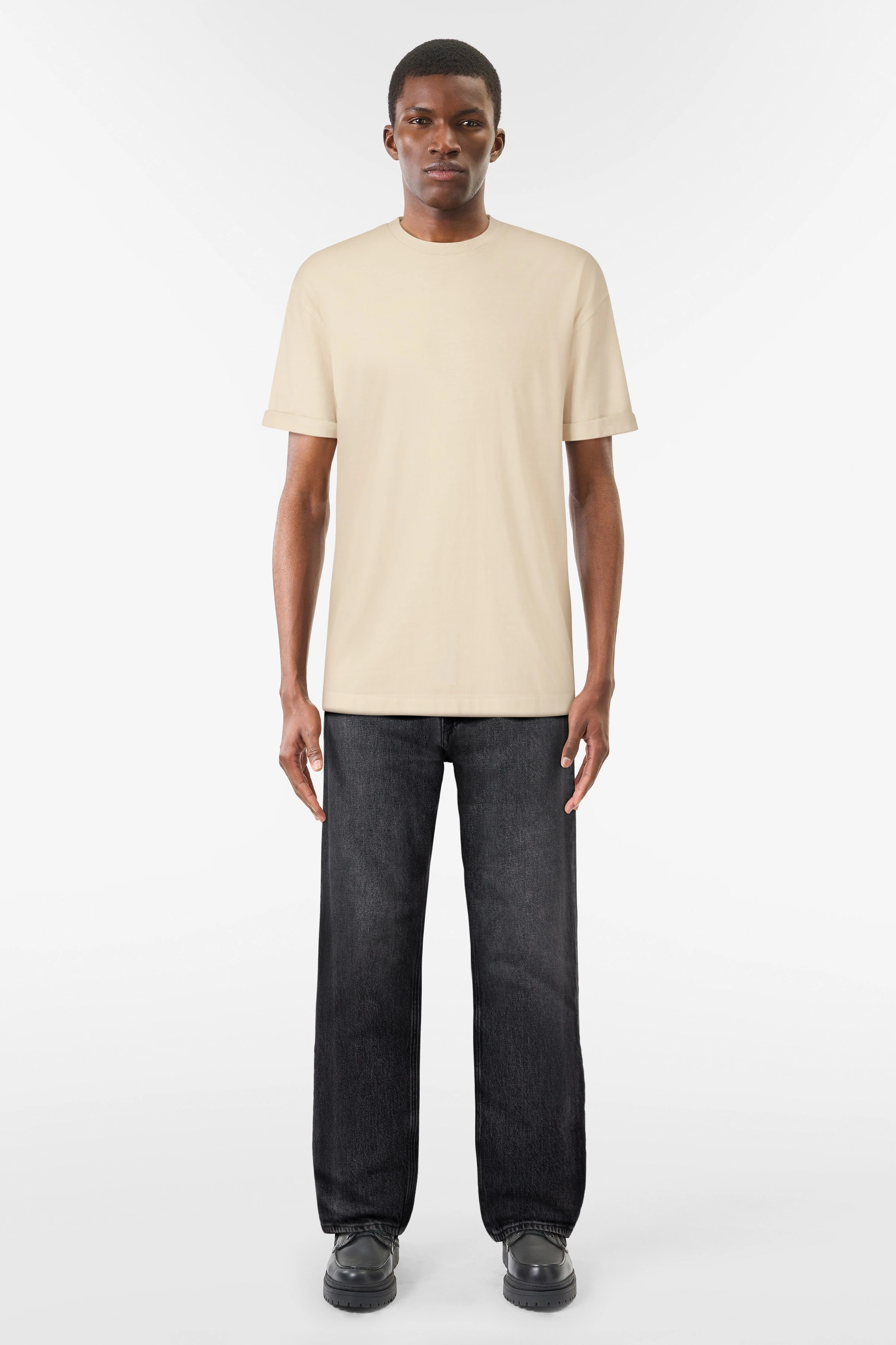 THILO - Relaxed-fit T-shirt in pure cotton - men - brown - Ganzkörper-Frontansicht