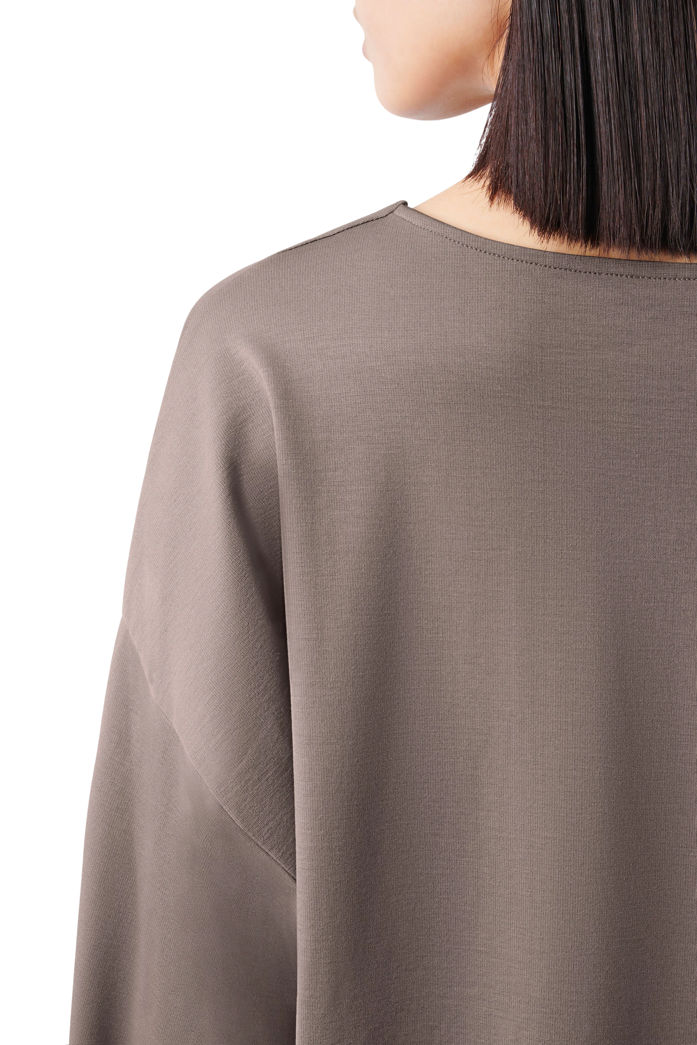 GADESSY - Longsleeve in Lyocell-Mix - Damen - braun - Detailansicht am Model