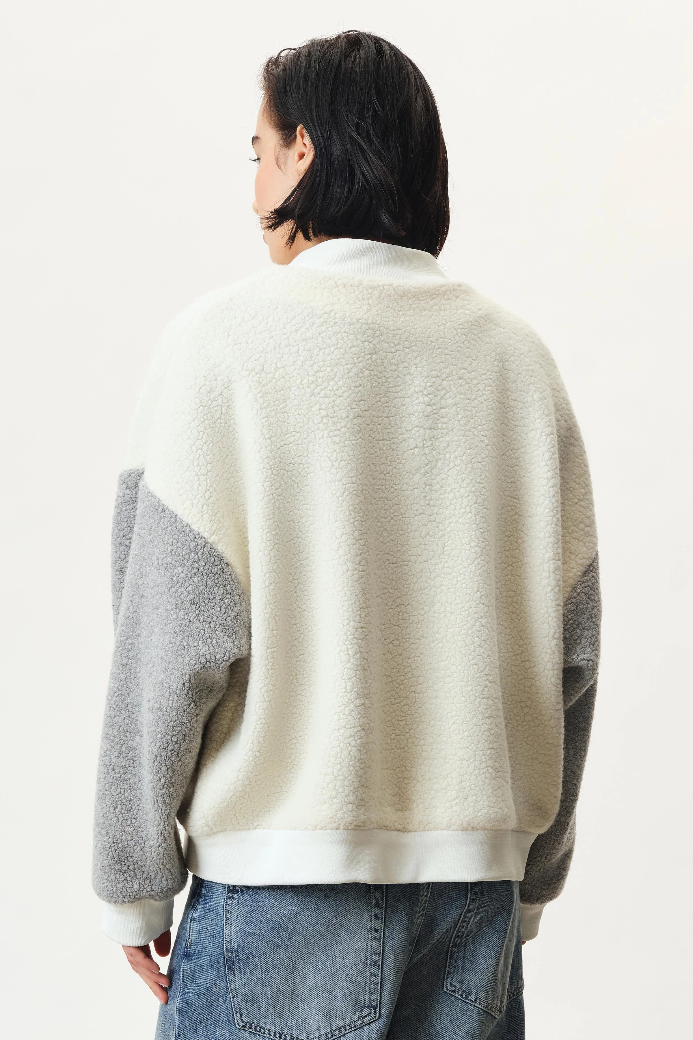 JANWYN - Collegejacke in flinchigem Teddy - Damen - beige - Rückansicht