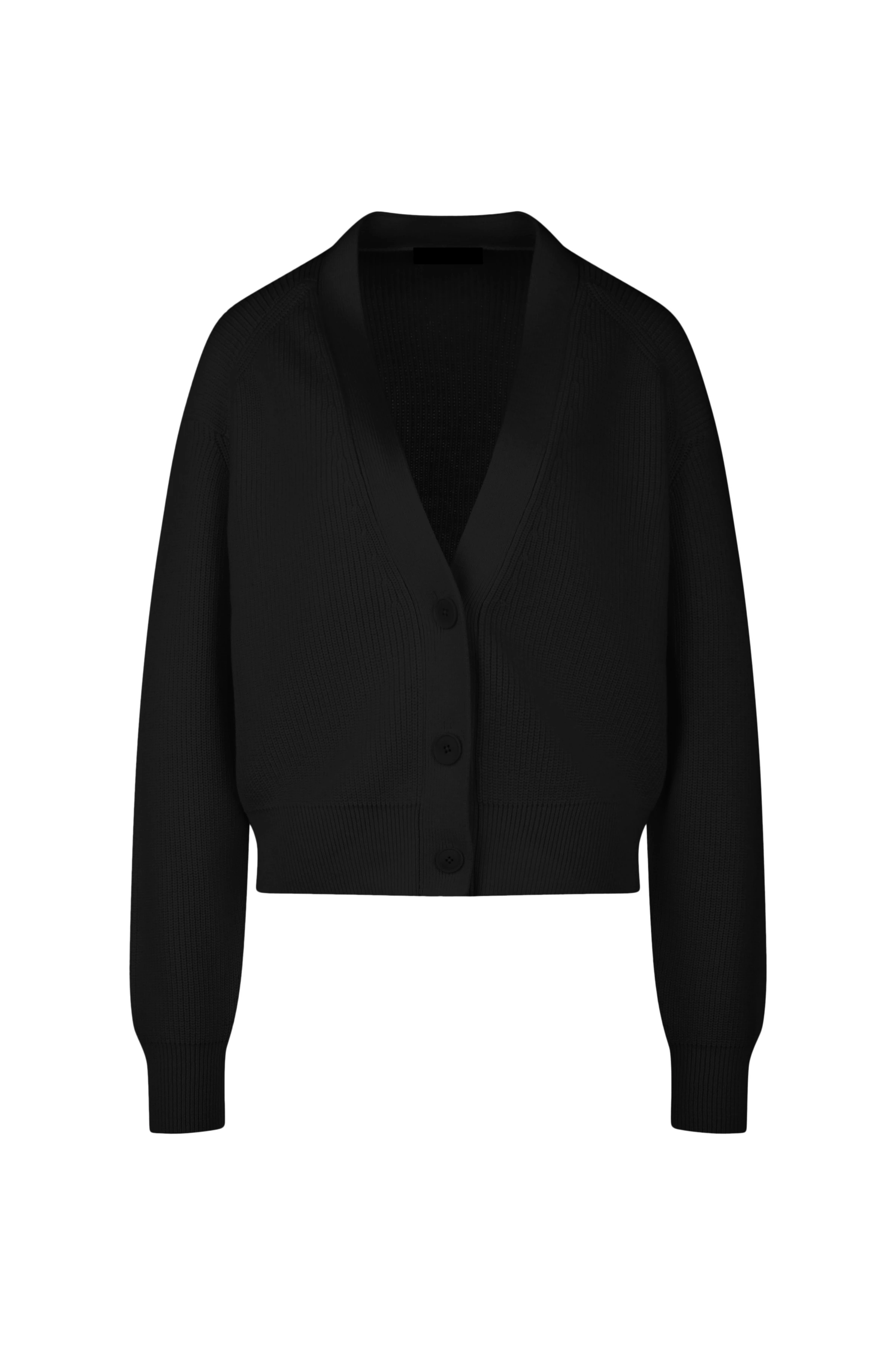 SIDALY - Strickjacke in Cotton-Cashmere - Damen - schwarz - Freisteller Frontansicht