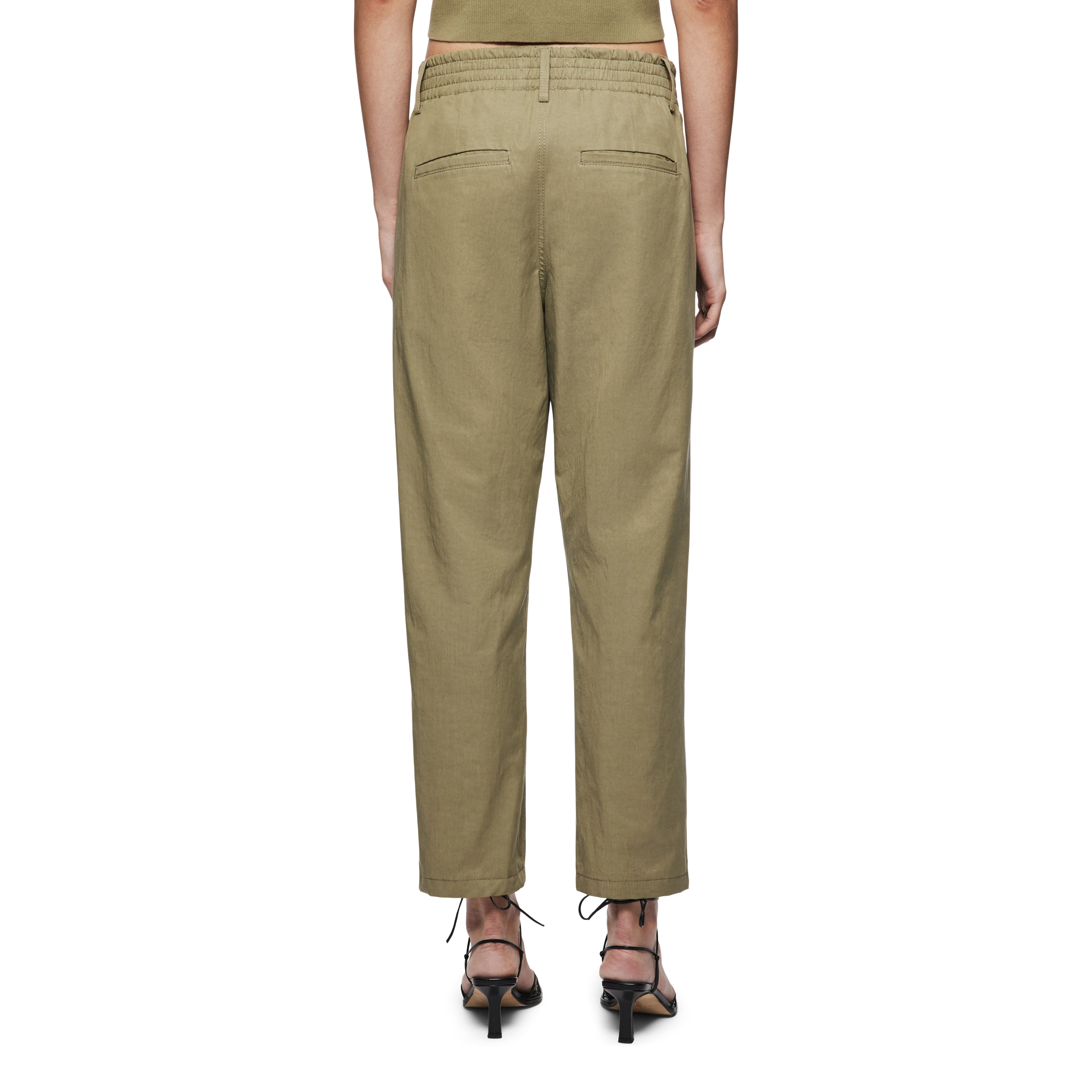 DISPATCH_0 - Pantalon à pinces en gabardine - women - vert - Rückansicht