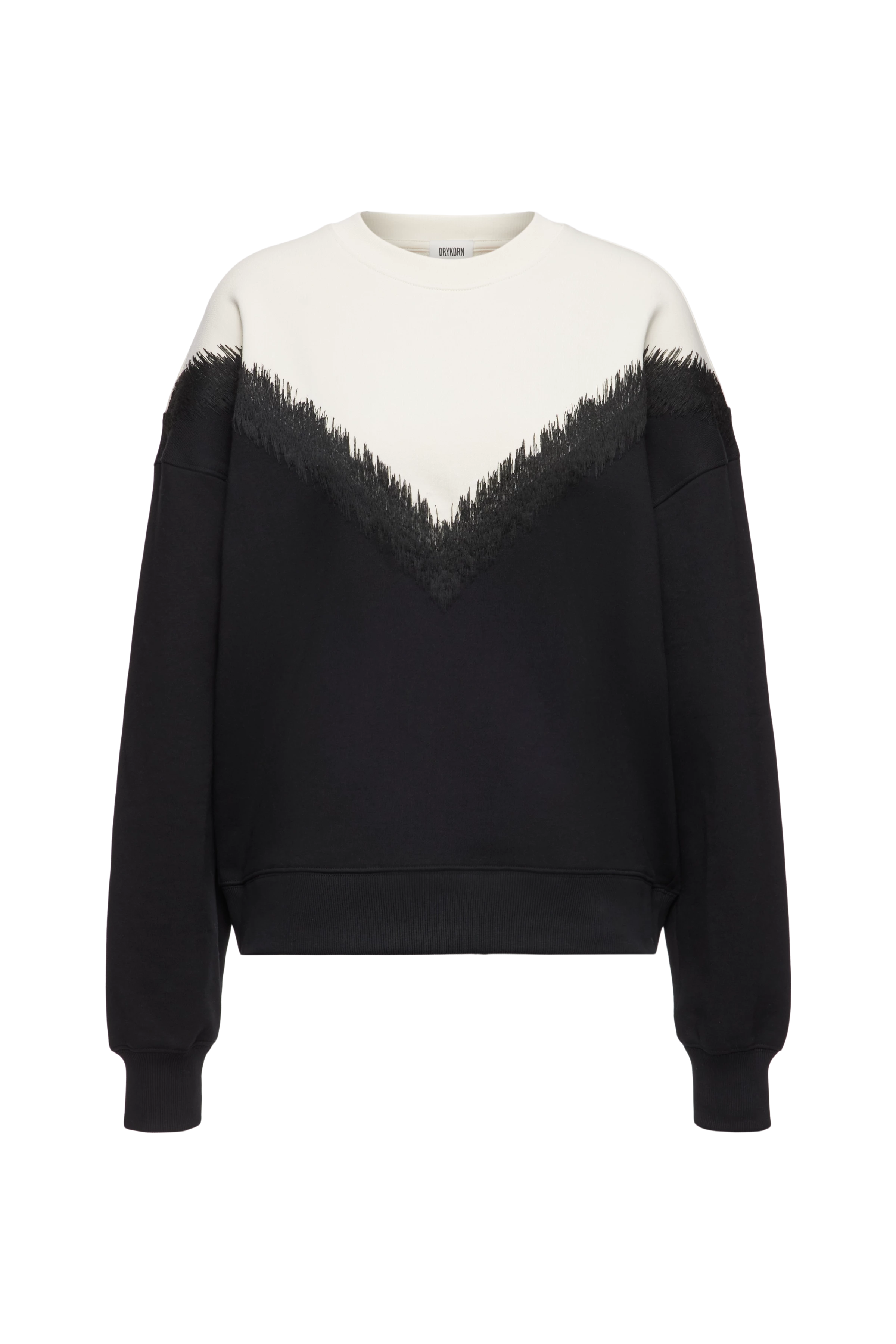 JANEA_P1 - Oversized sweatshirt in pure cotton - women - black - Freisteller Frontansicht