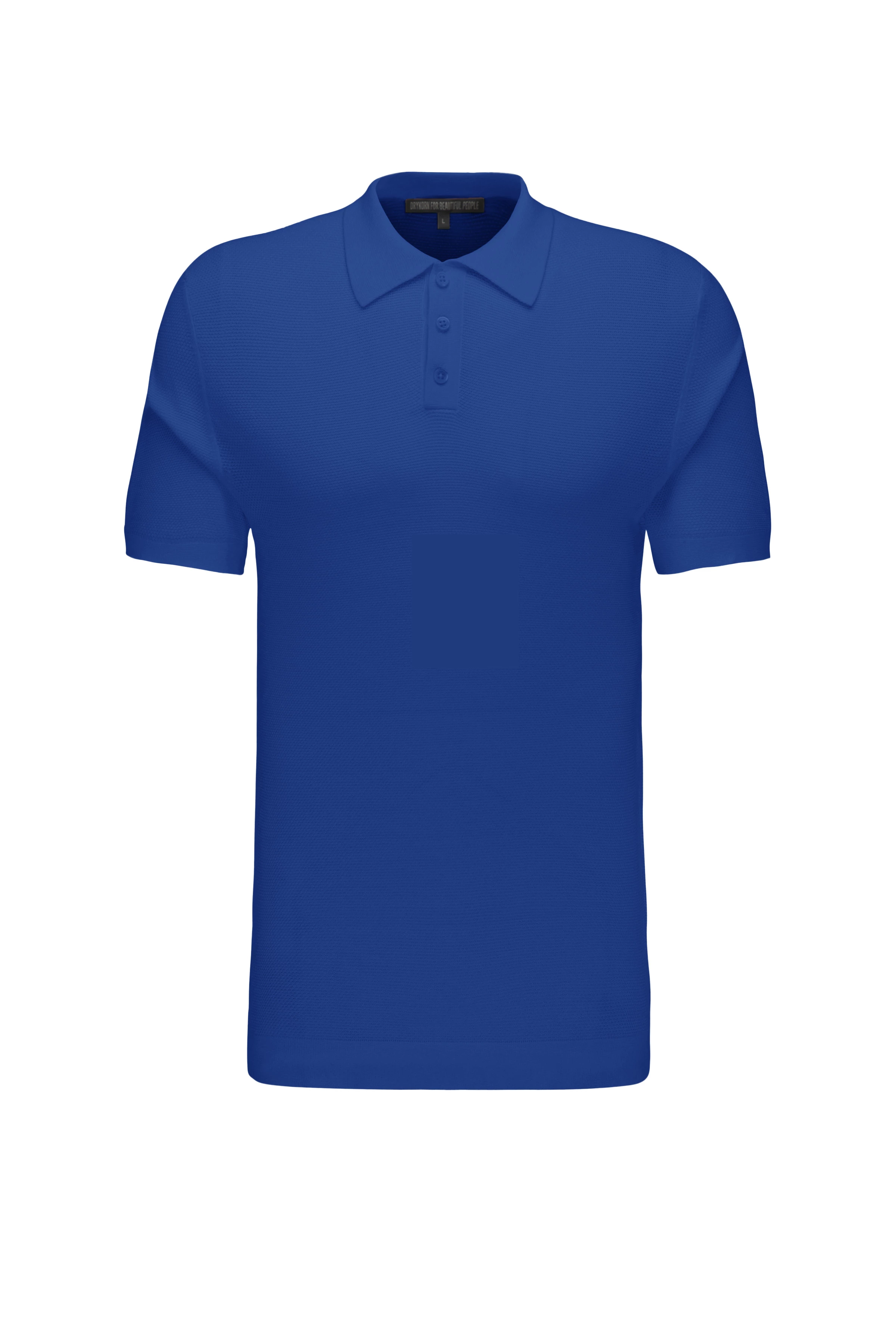 TRITON - Cotton polo - men - blue - Freisteller Frontansicht