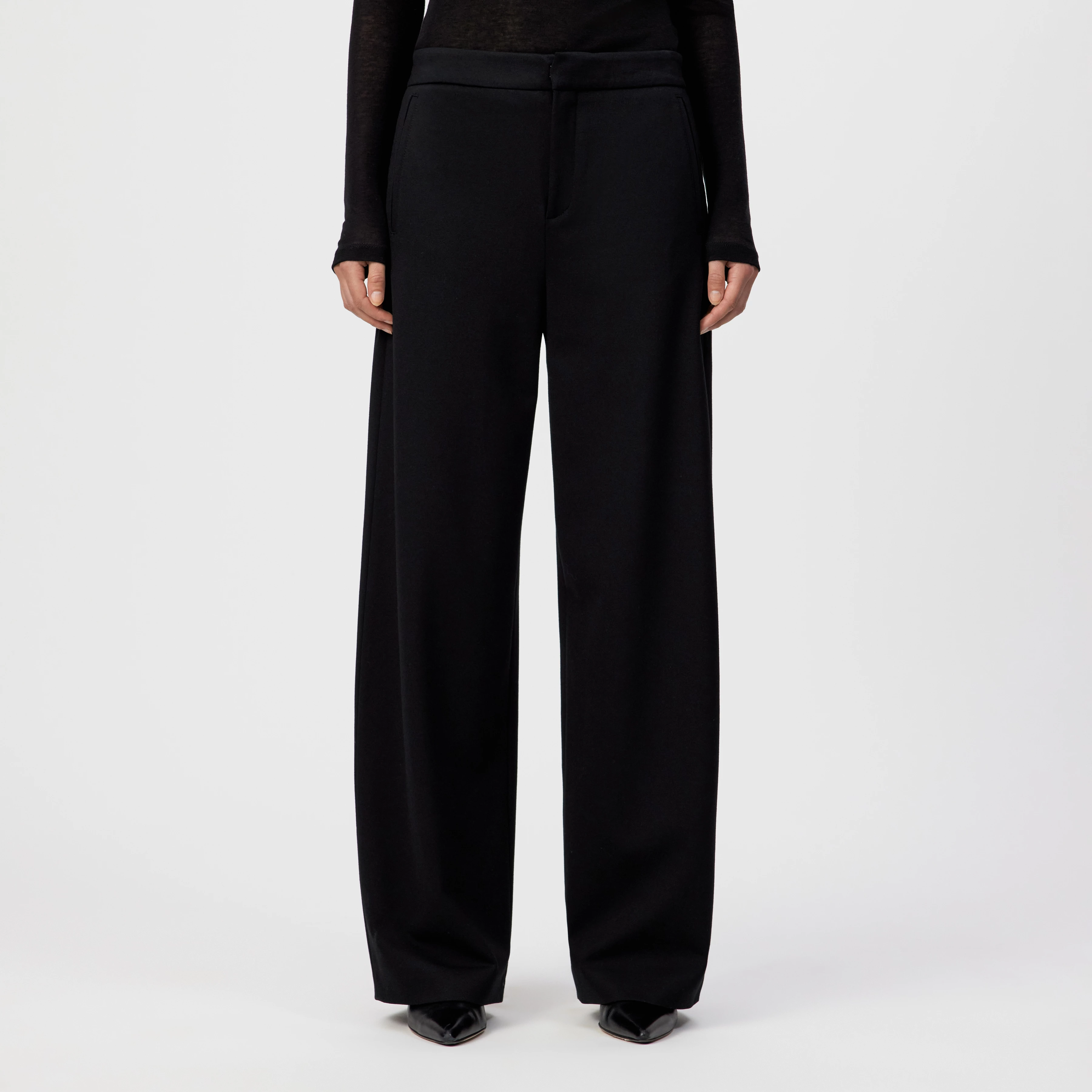 FAE_0 - Trousers with barrel leg in jersey - women - Natural Aluminium - Frontansicht