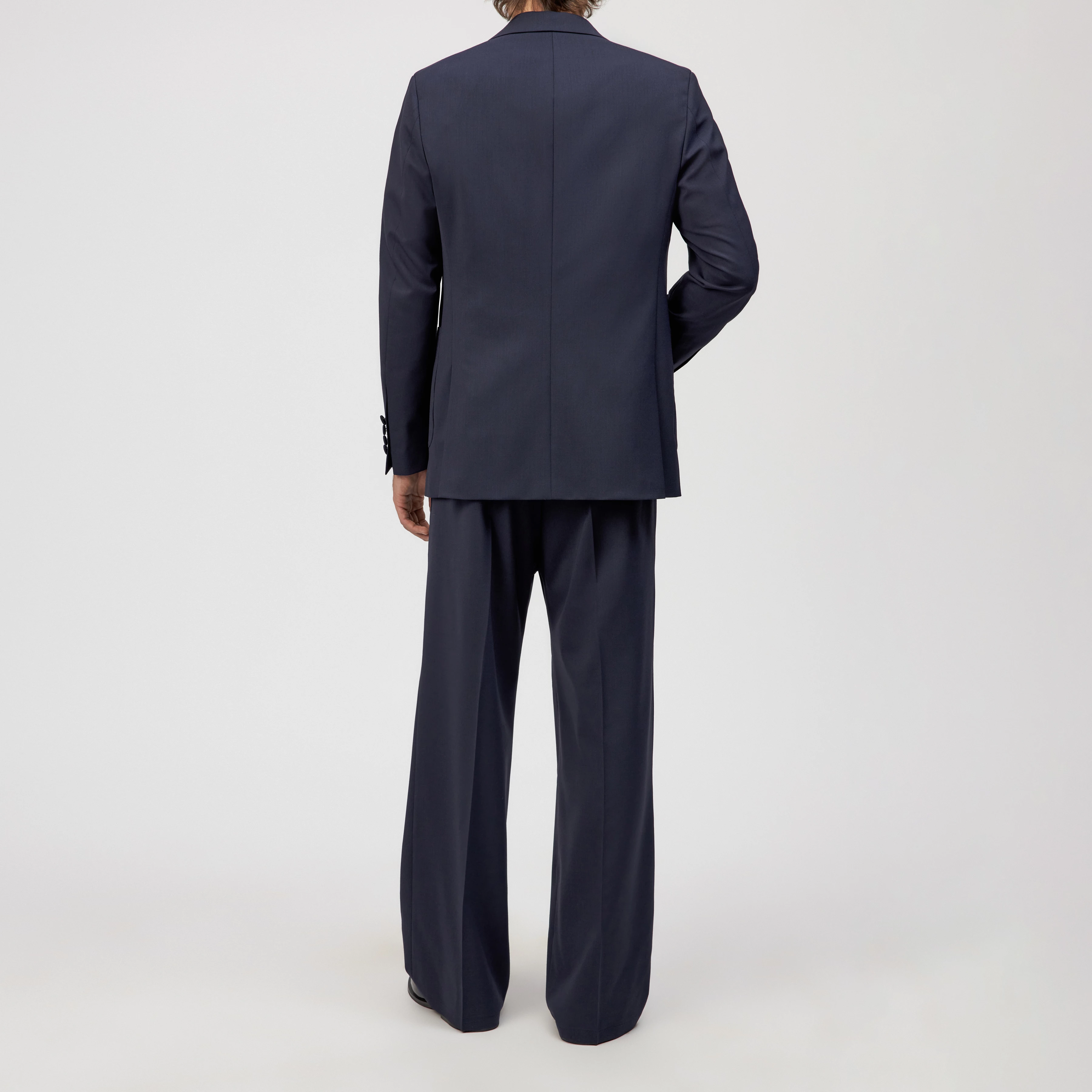 LW_HELL_MUT - Avantgardistischer Anzug in Wollserge - Herren - blau - Rückansicht